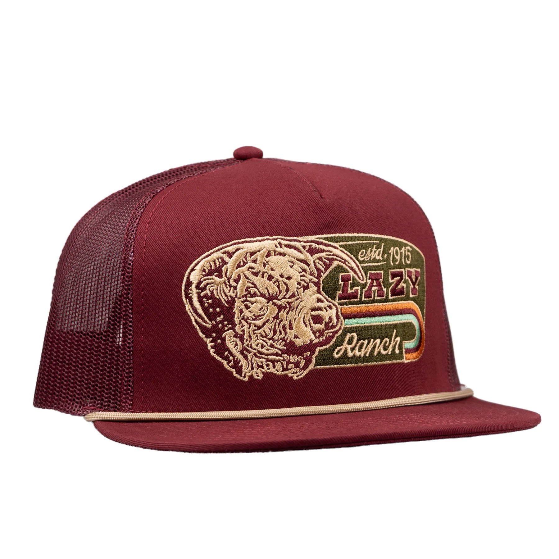 Lazy J Ranch Wear Maroon Redford Classic Rope Cap