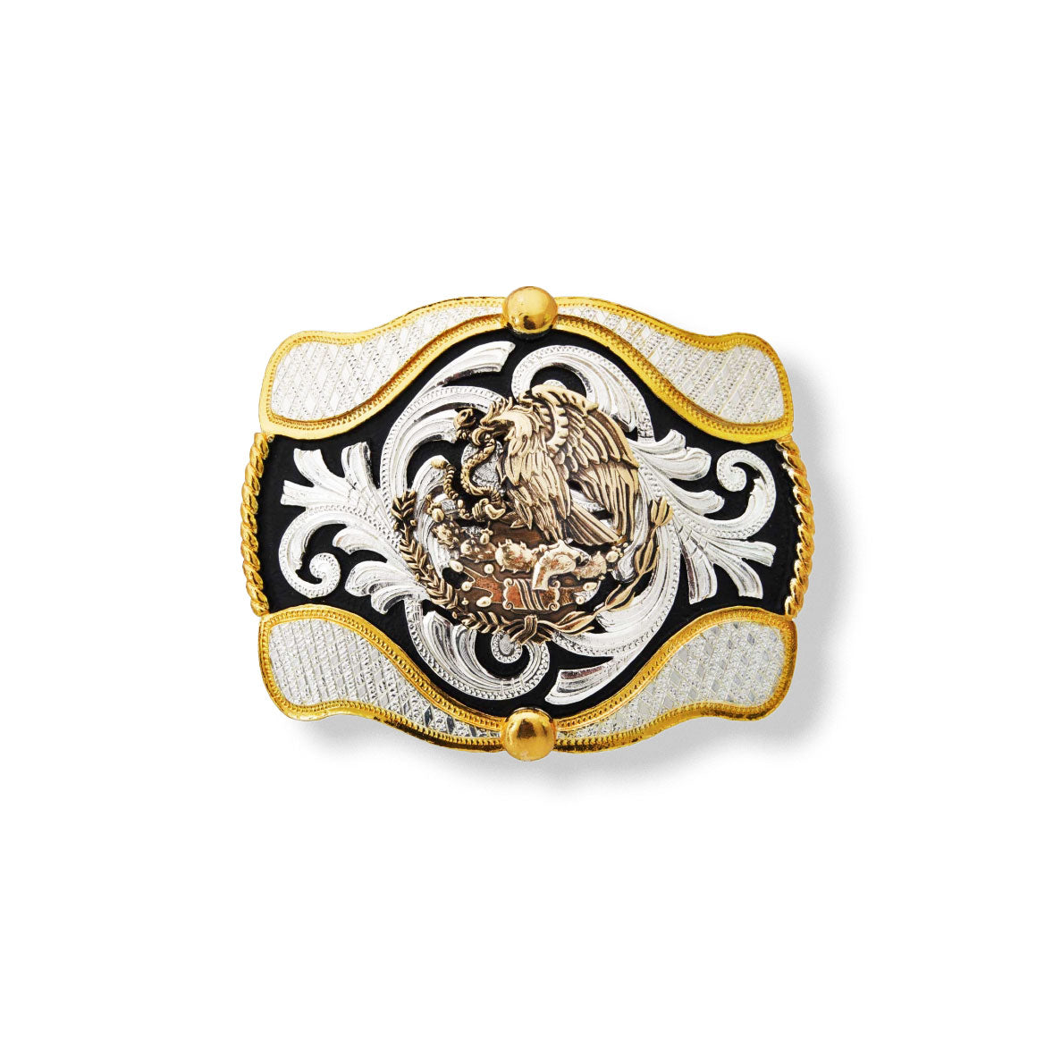 White Diamonds Mexican Eagle Belt Buckle