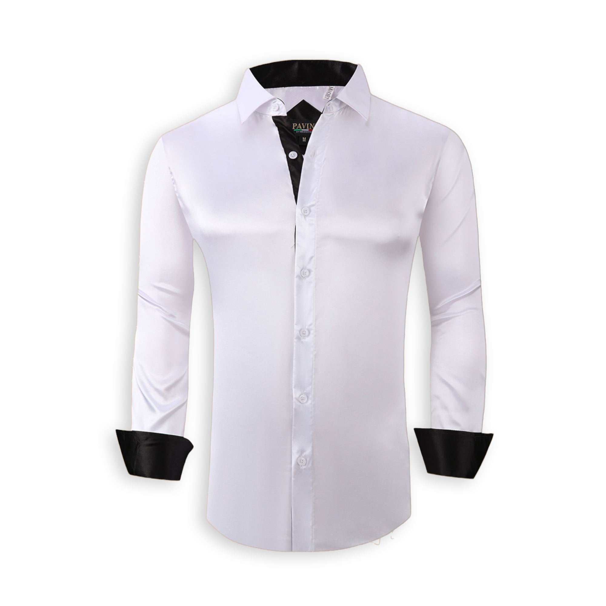 Pavini White Satin Long Sleeve Shirt