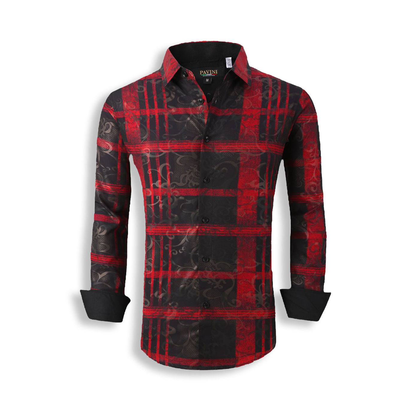 Pavini Black & Red Long Sleeve Shirt