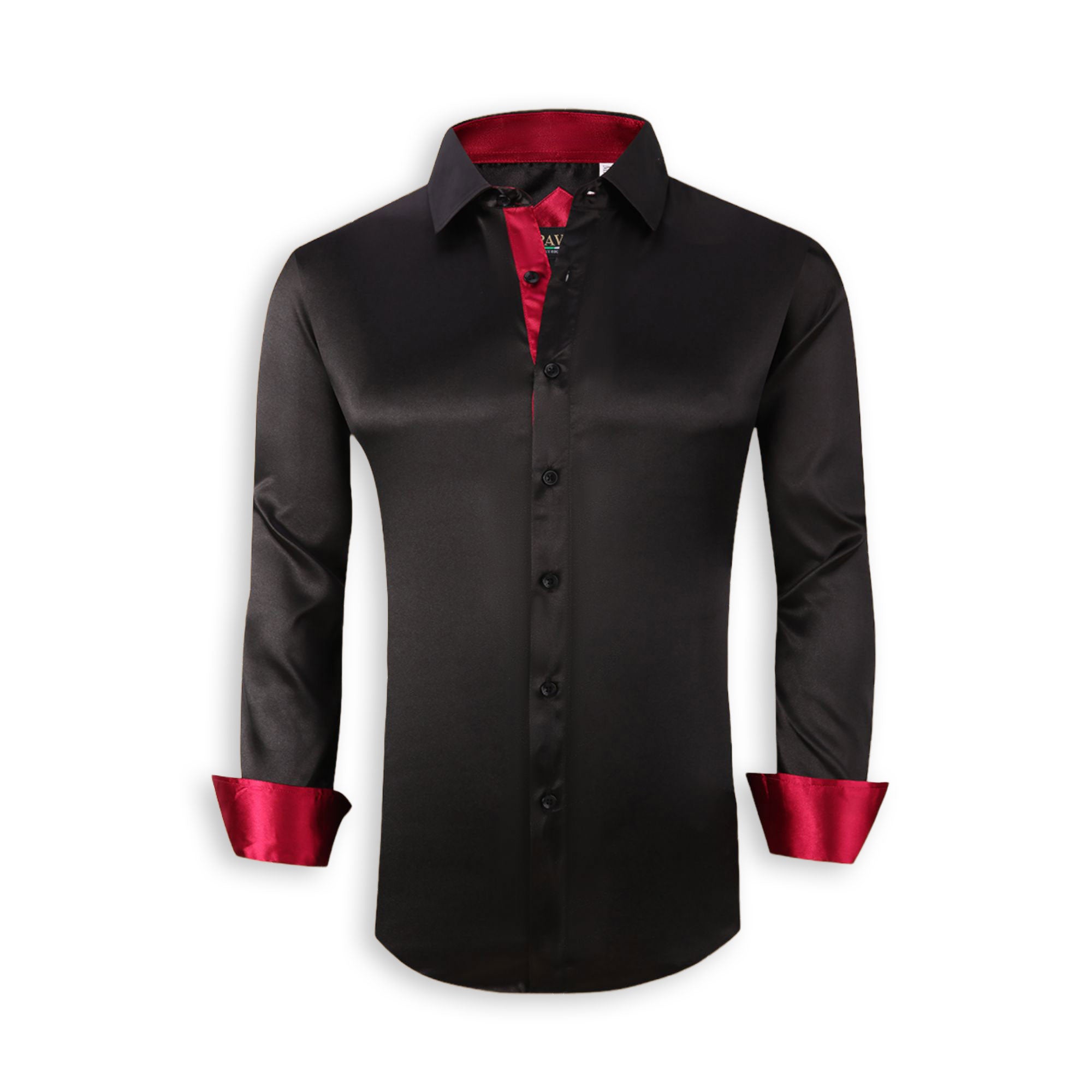 Pavini Black Satin Long Sleeve Shirt