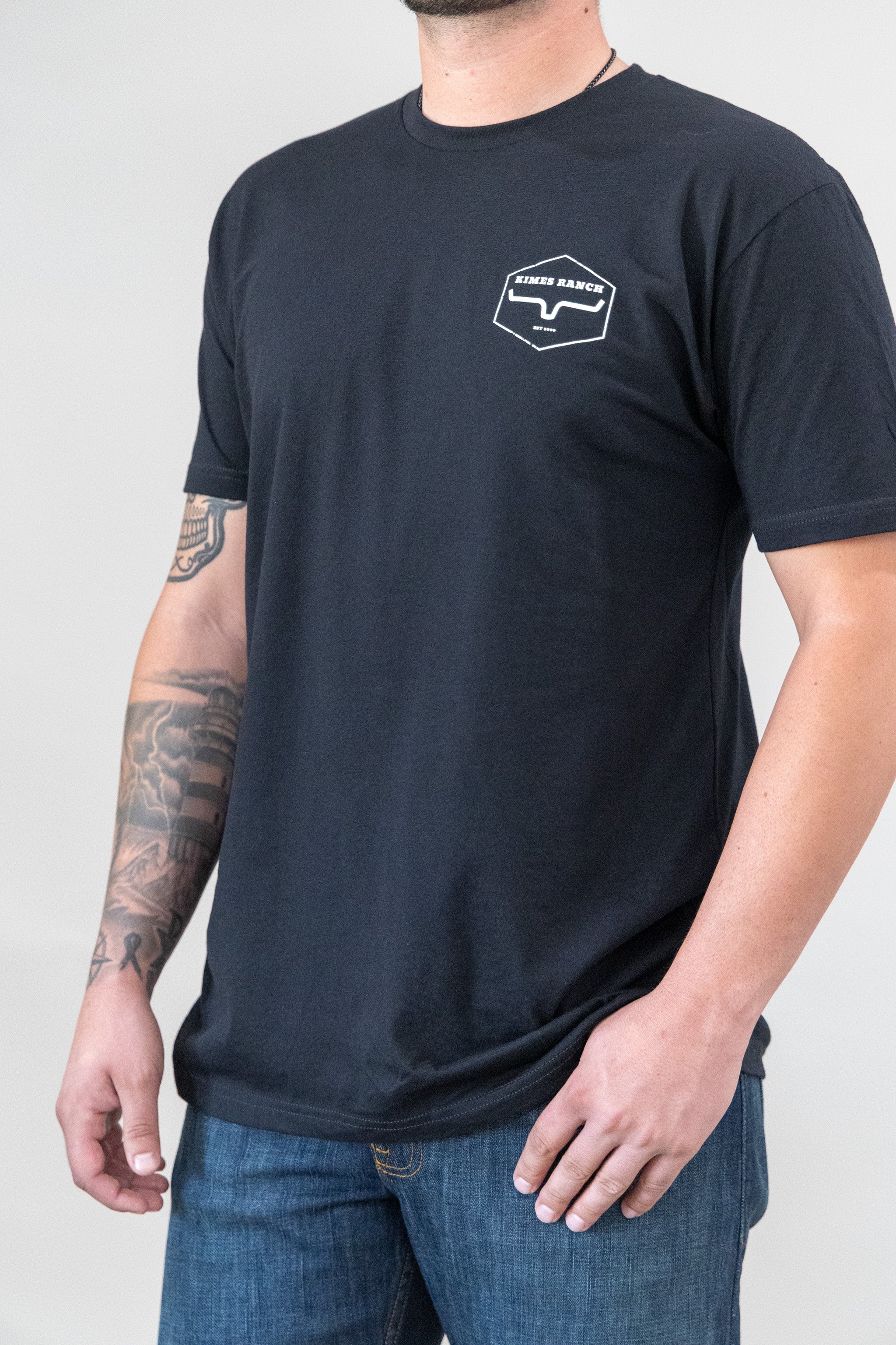 Kimes Ranch Black Wooden Hex T-Shirt