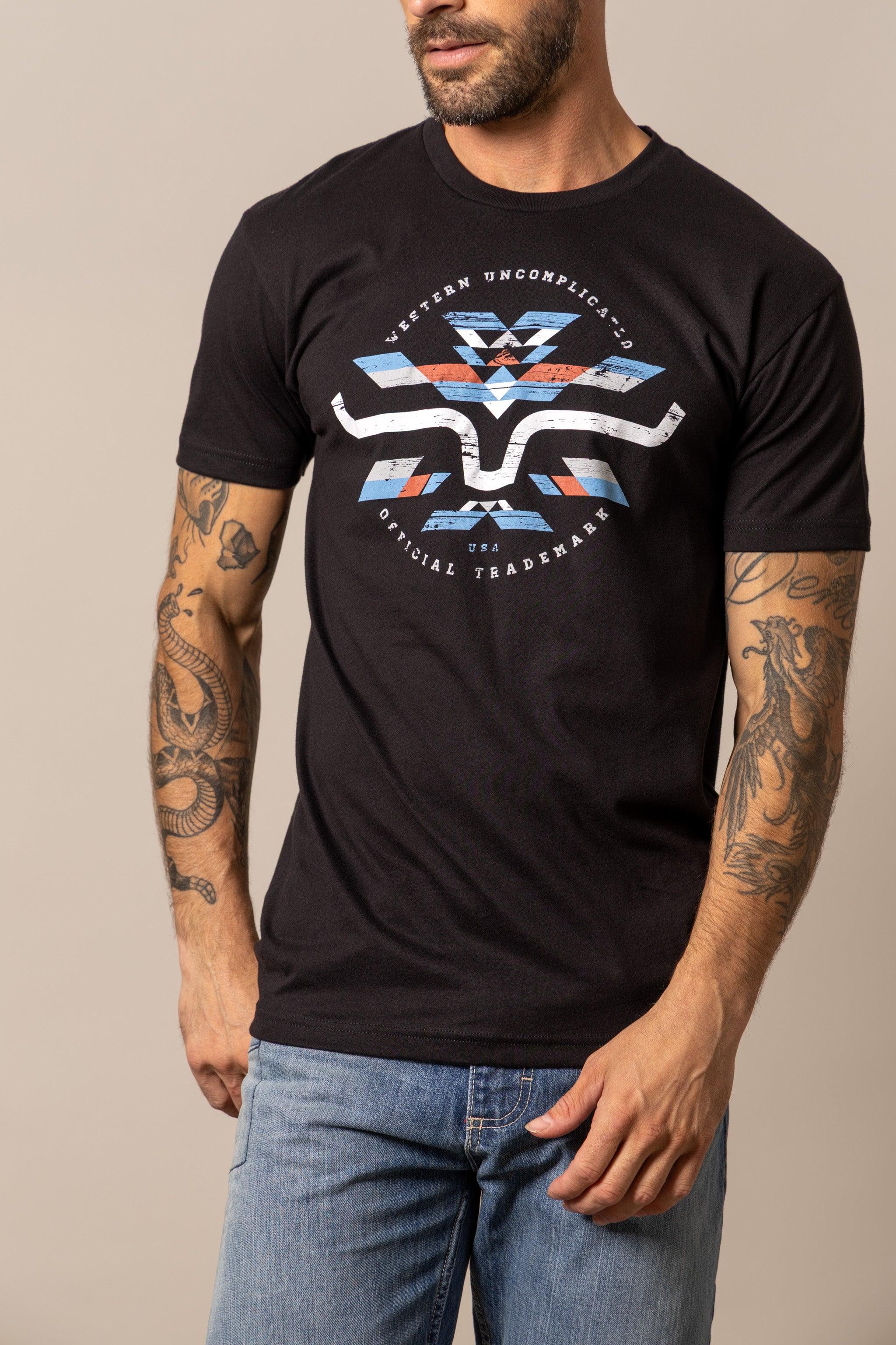 Kimes Ranch Black Circular Serape T-Shirt