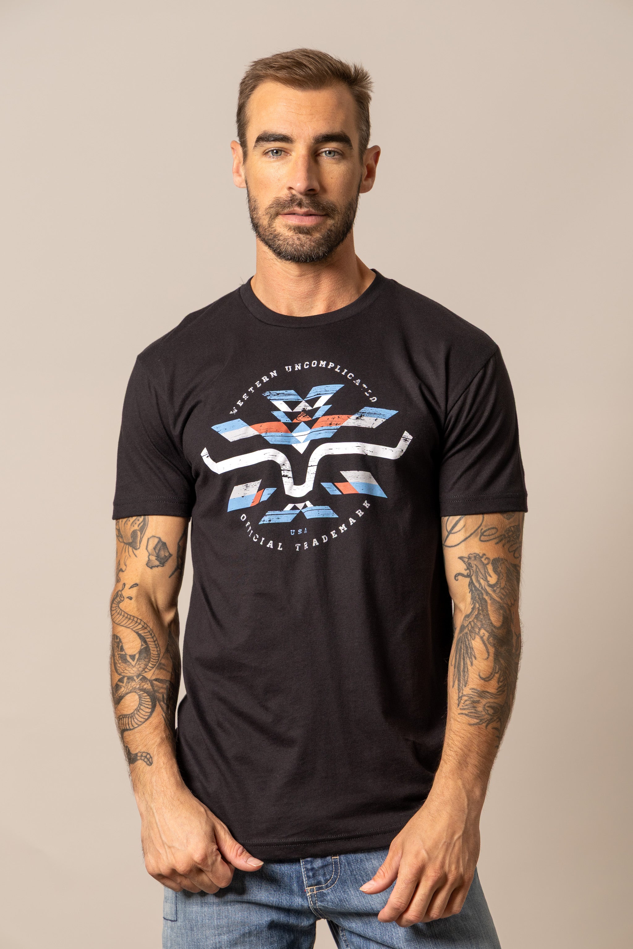 Kimes Ranch Black Circular Serape T-Shirt