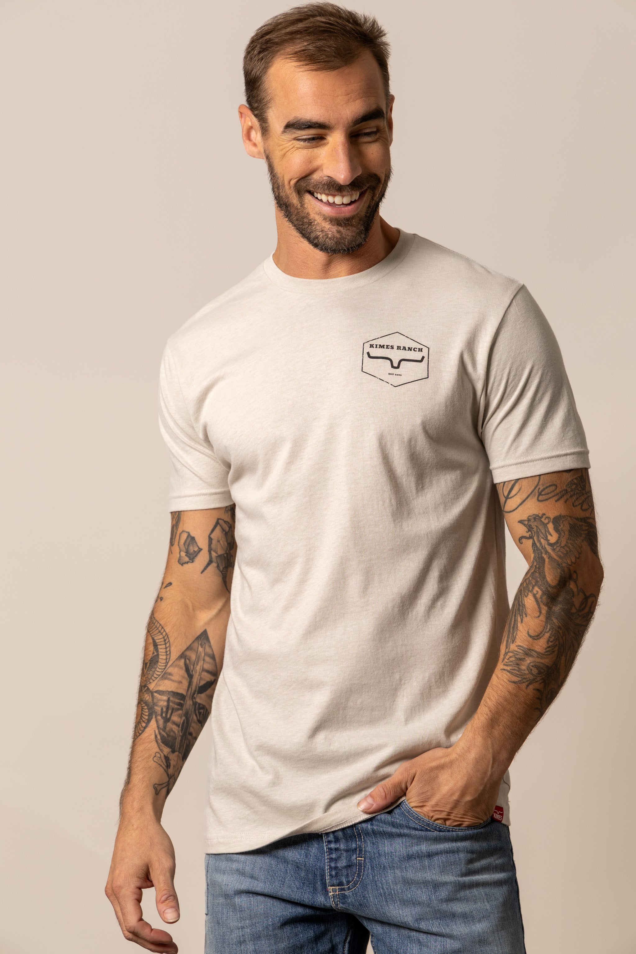 Kimes Ranch Sand Wooden Hex T-Shirt