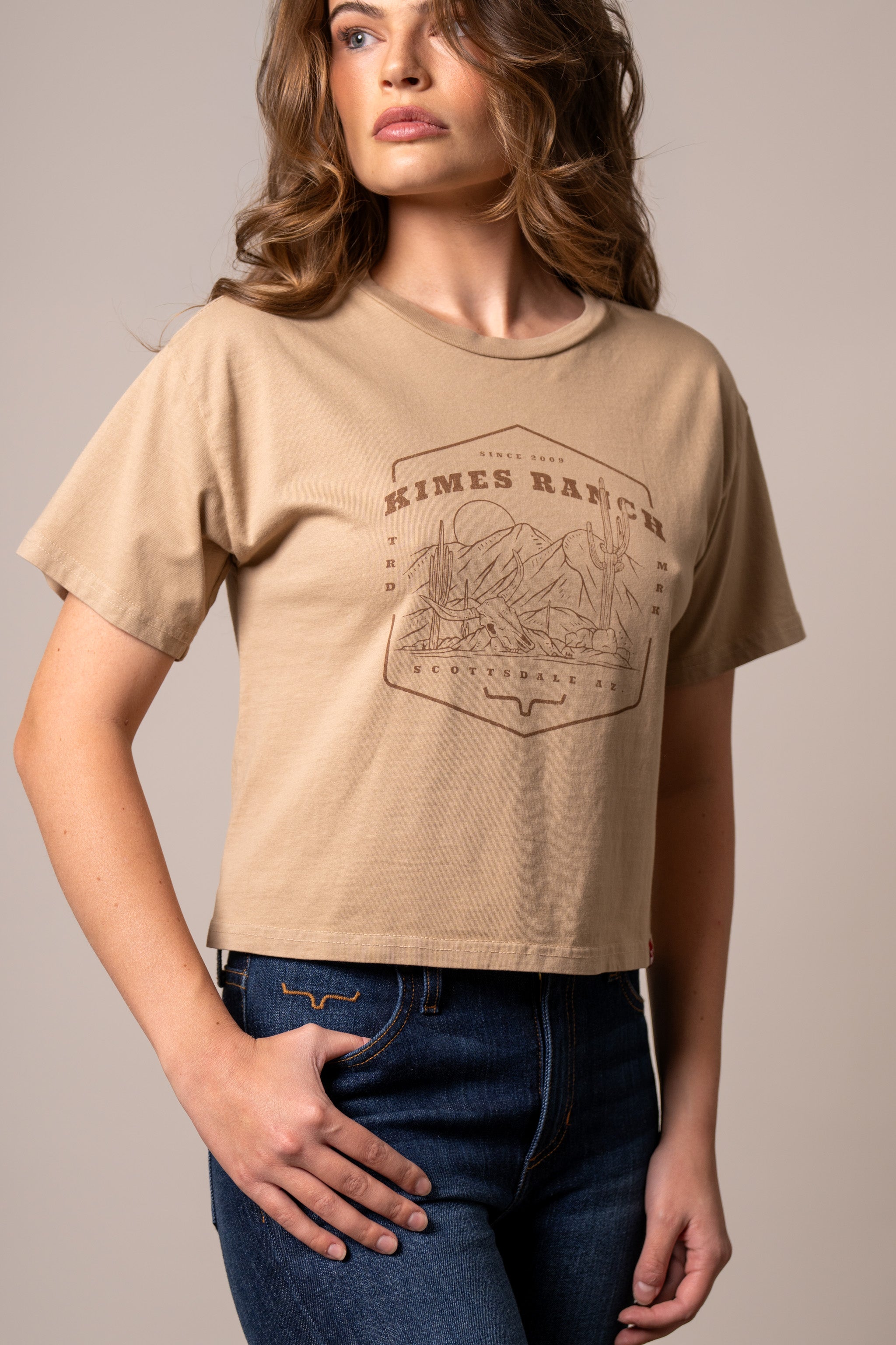Kimes Ranch Women's Tan See For Miles T-Shirt