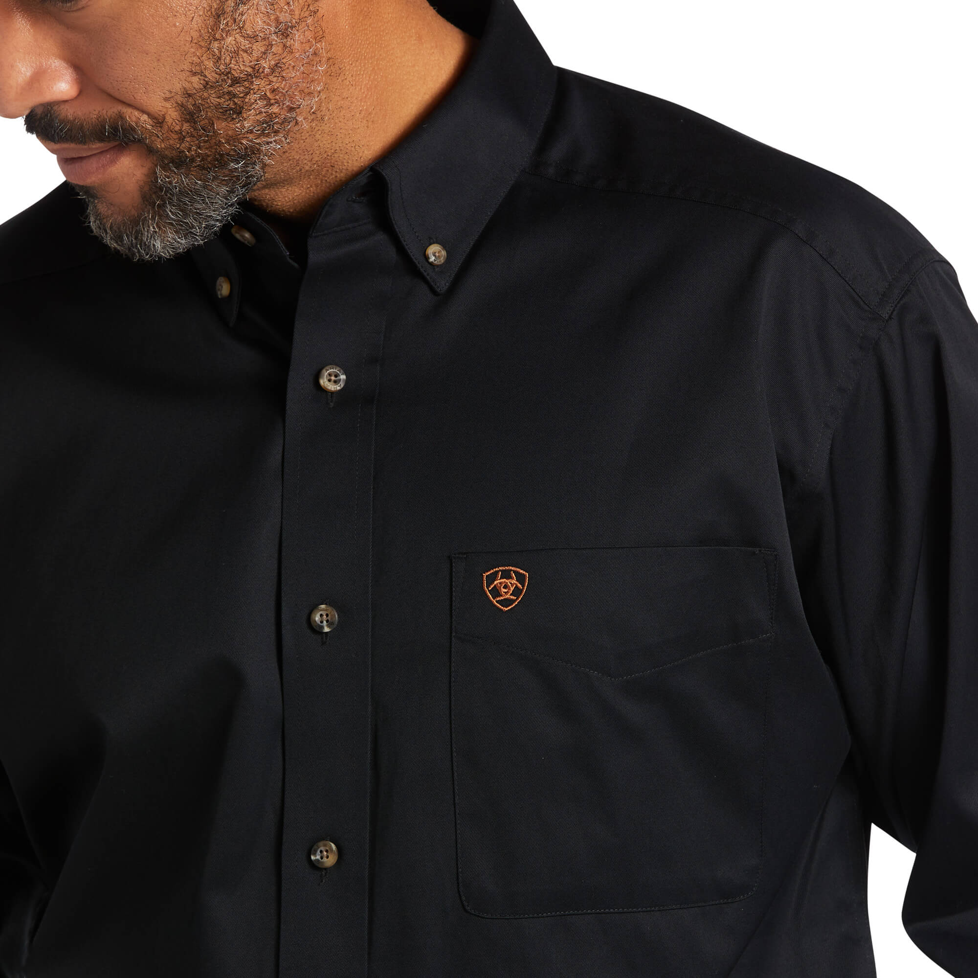 Ariat Black Solid Twill Classic Fit Long Sleeve Shirt