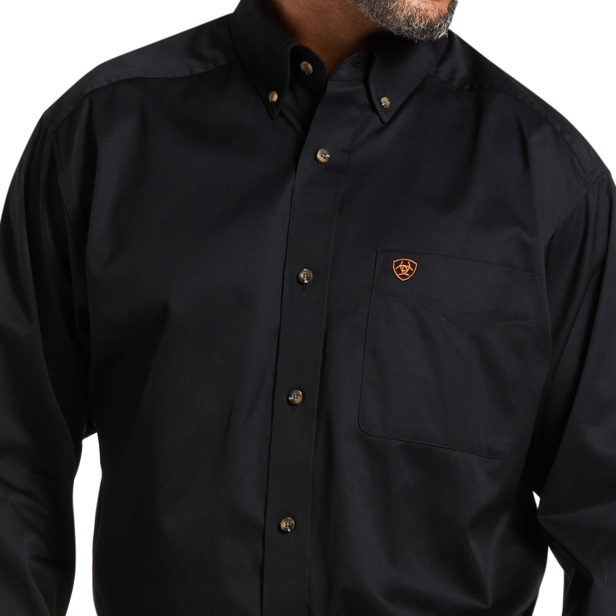 Ariat Black Solid Twill Classic Fit Long Sleeve Shirt