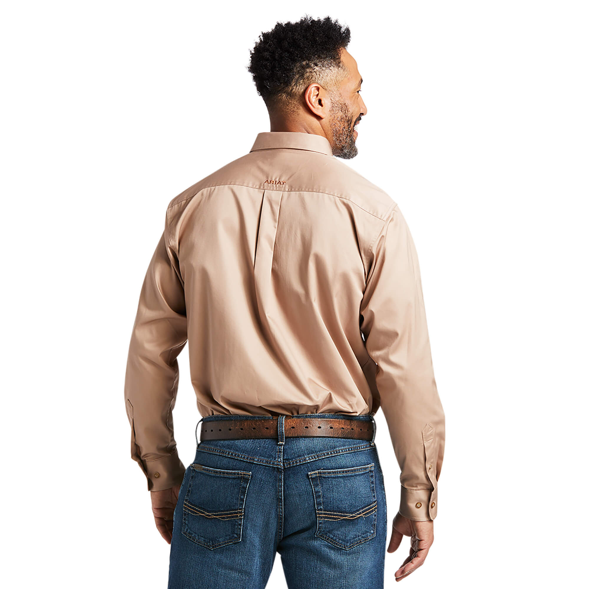 Ariat Khaki Solid Twill Classic Fit Long Sleeve Shirt