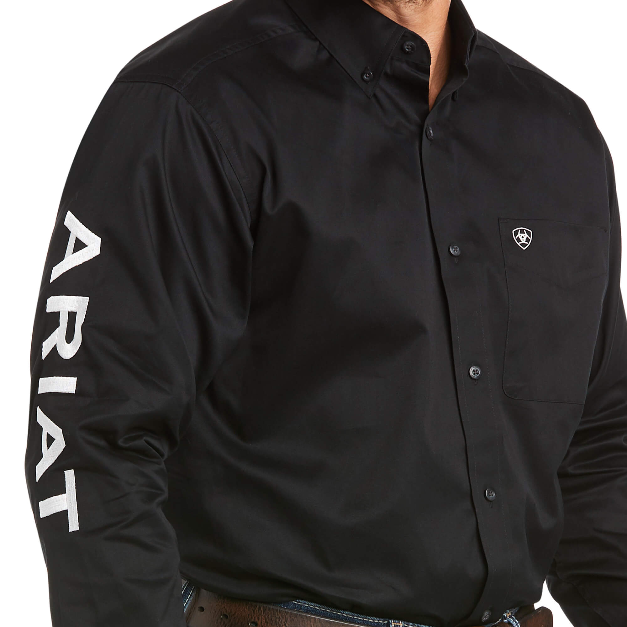 Ariat Black Team Logo Twill Classic Fit Long Sleeve Shirt