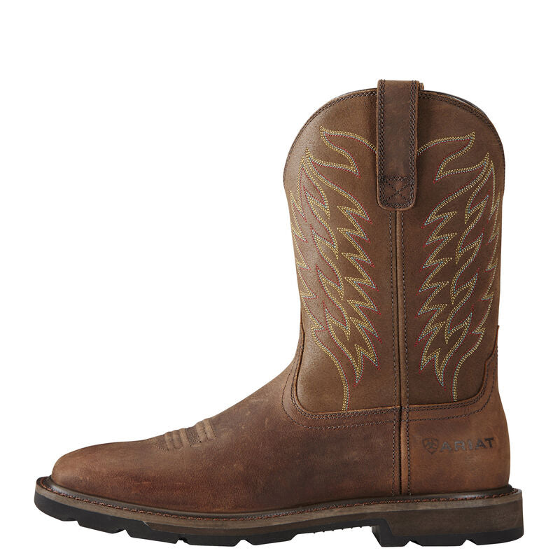 Ariat Men's Brown Groundbreaker Wide Square Toe Work Boot