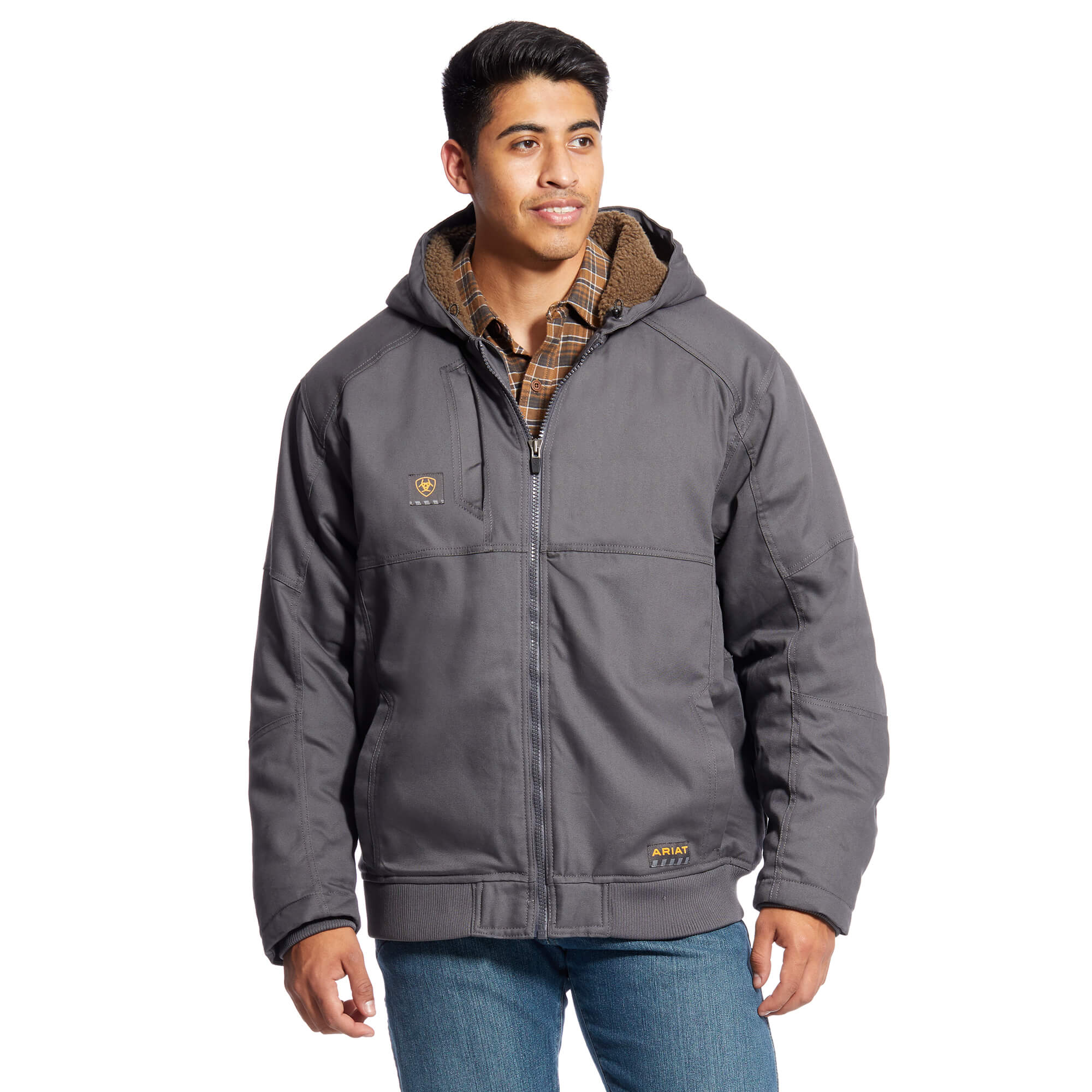 Ariat Grey Rebar DuraCanvas Sherpa Jacket