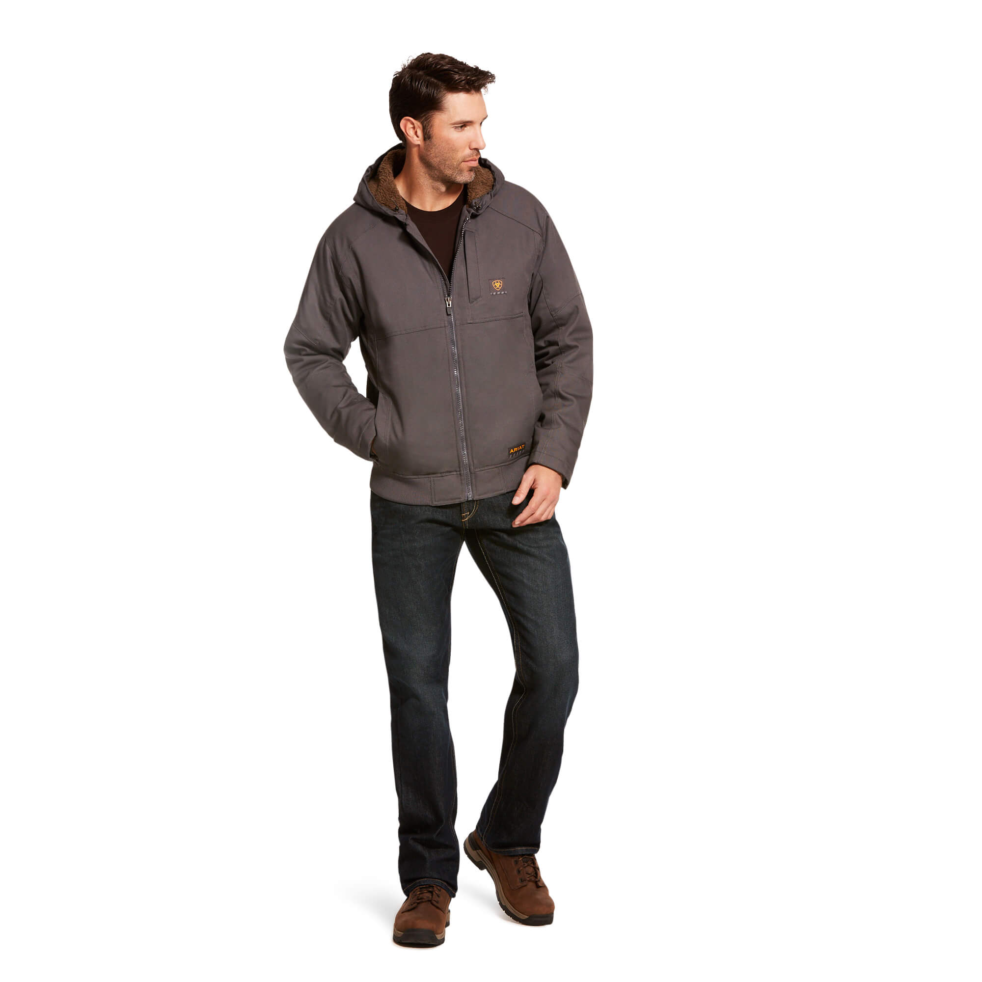 Ariat Grey Rebar DuraCanvas Sherpa Jacket