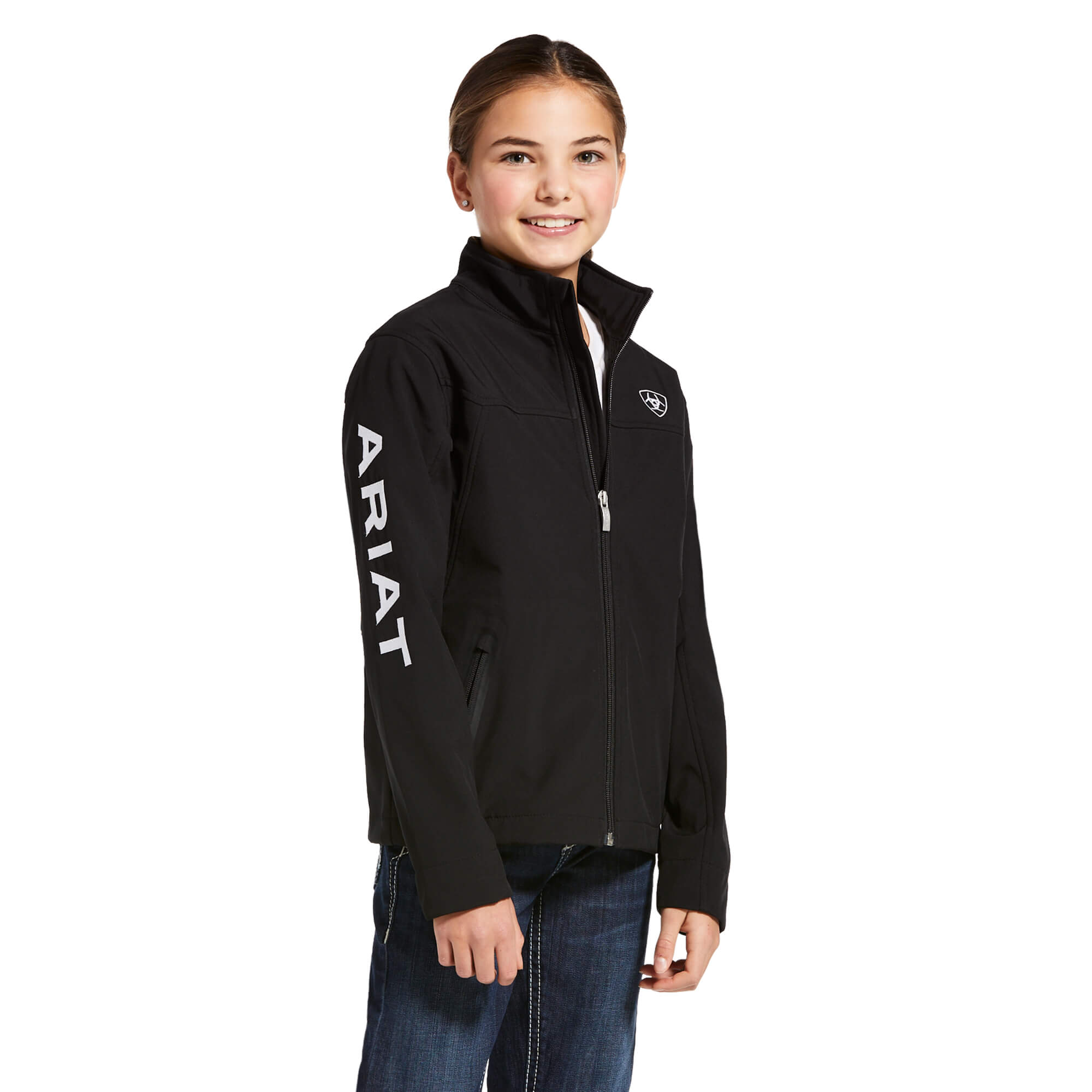 Ariat Kids Unisex Black New Team Softshell Jacket