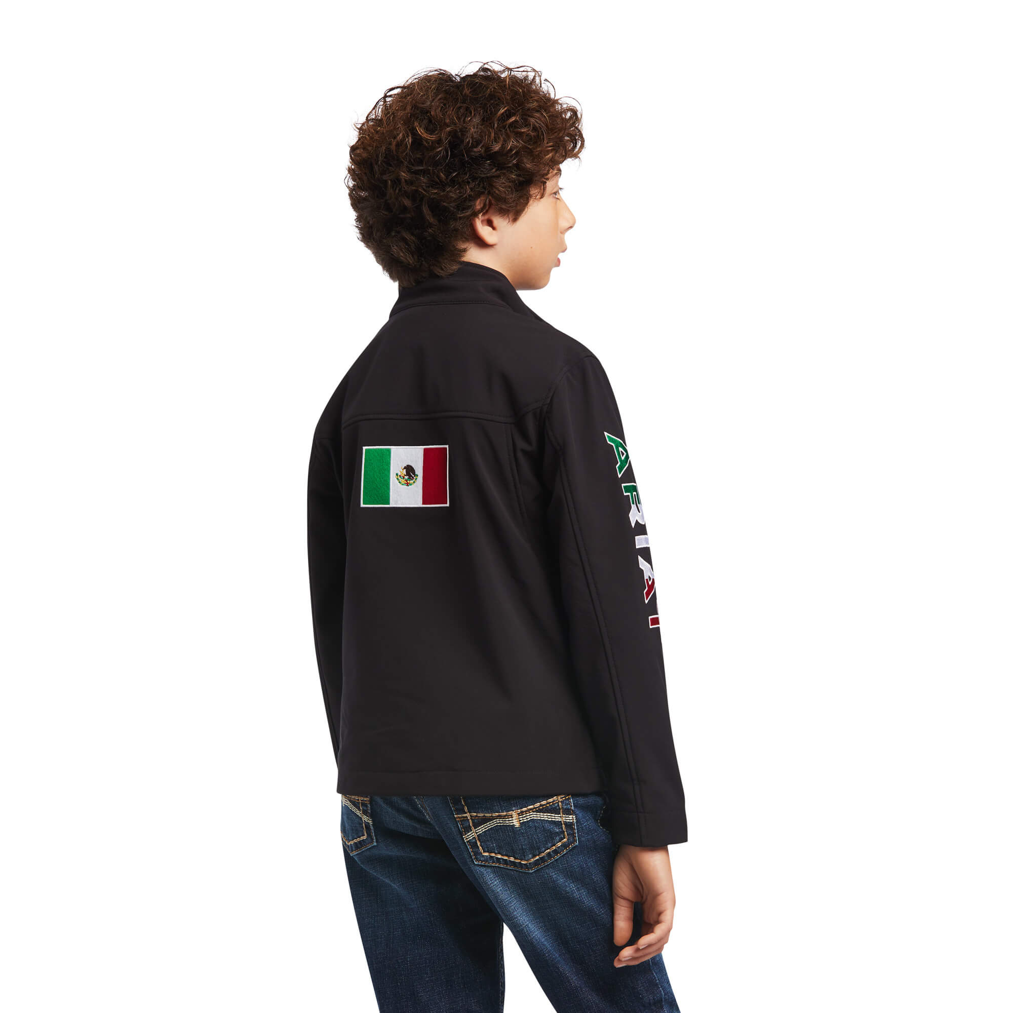 Ariat Kids Black New Team Softshell MEXICO Jacket