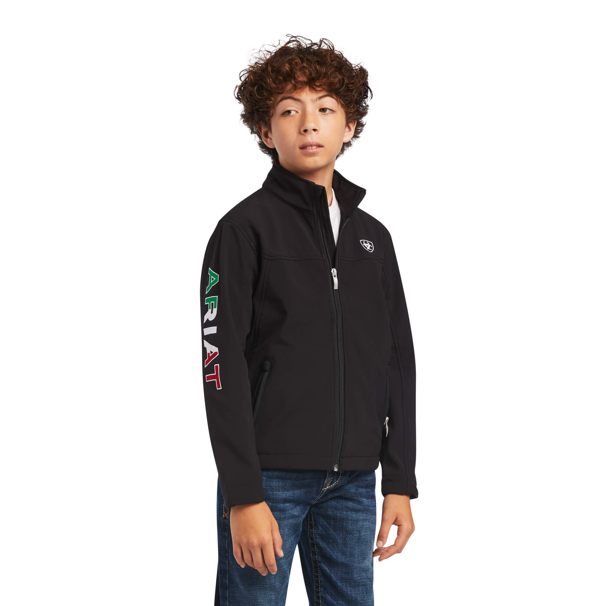 Ariat Kids Black New Team Softshell MEXICO Jacket