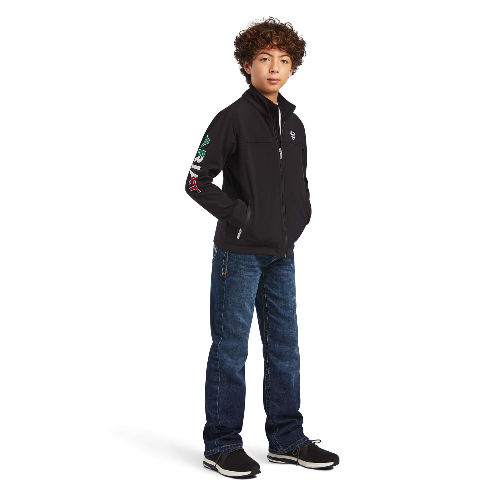 Ariat Kids Black New Team Softshell MEXICO Jacket