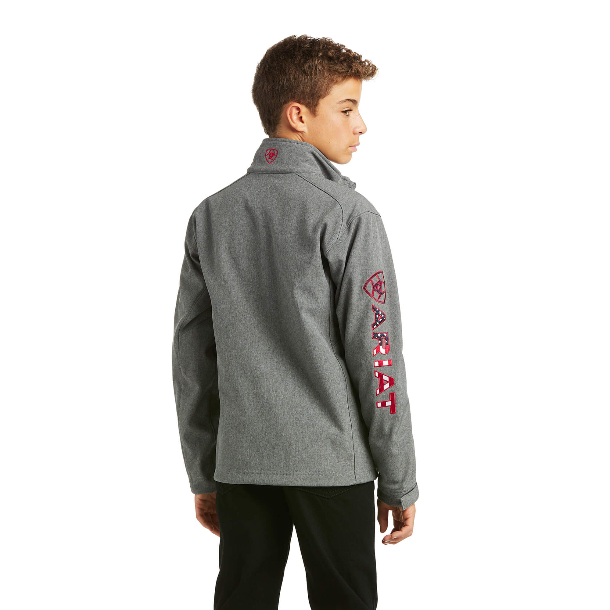 Ariat Kids Charcoal Americana Logo 2.0 Softshell Jacket