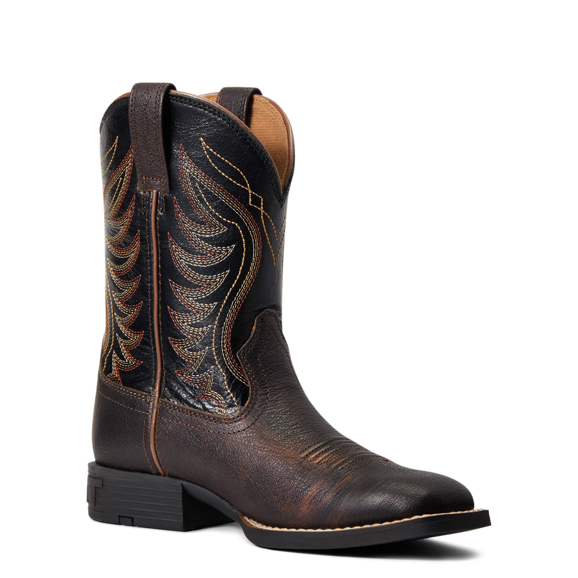 Ariat Youth Hand Stained Red & Brown Amos Western Boot