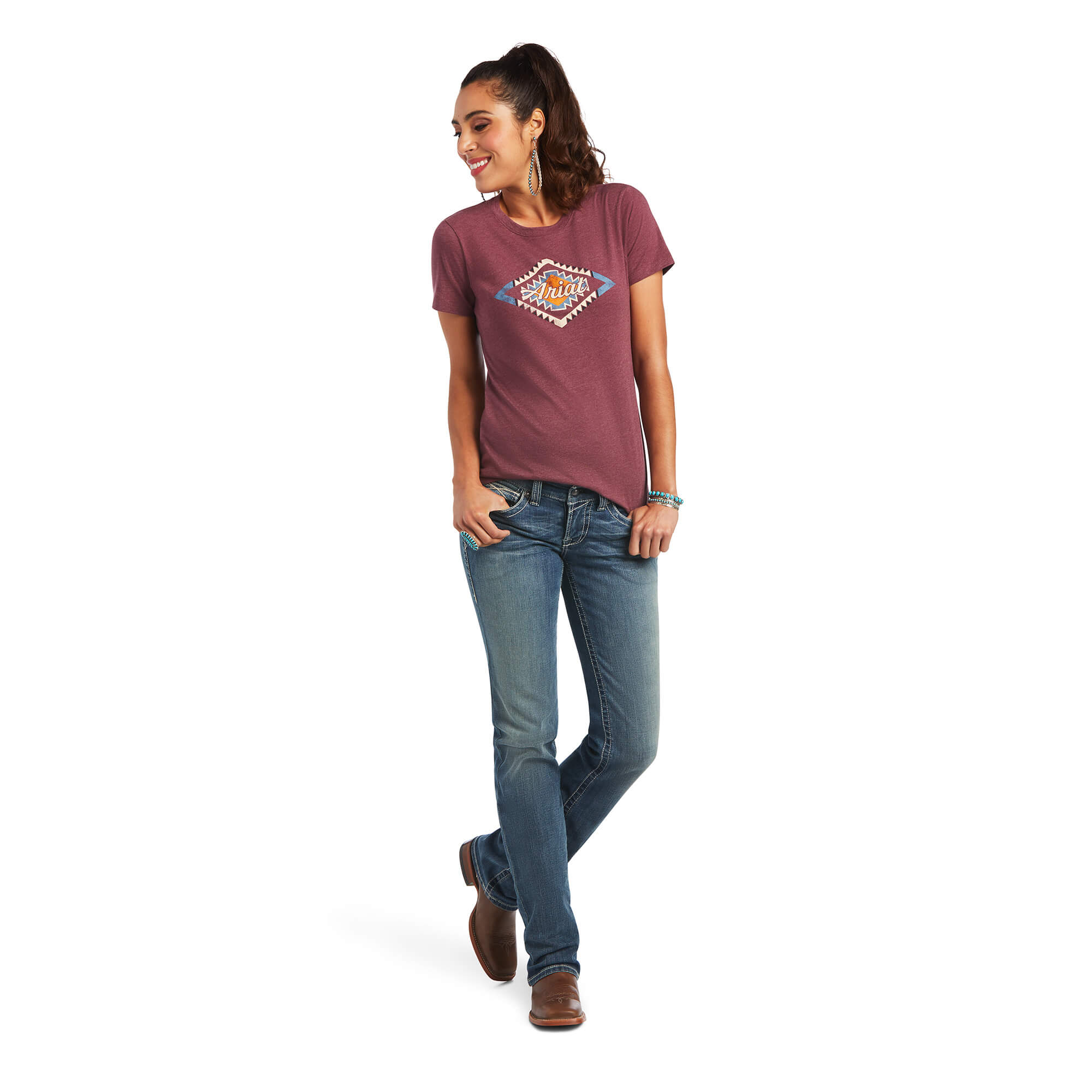 Ariat Women's Burgundy Heather Sol T-Shirt