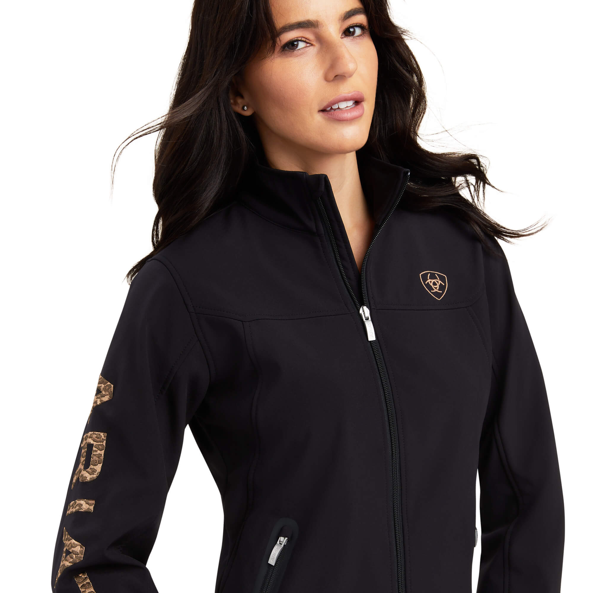 Ariat Women's Black Leopard New Team Softshell Jacket