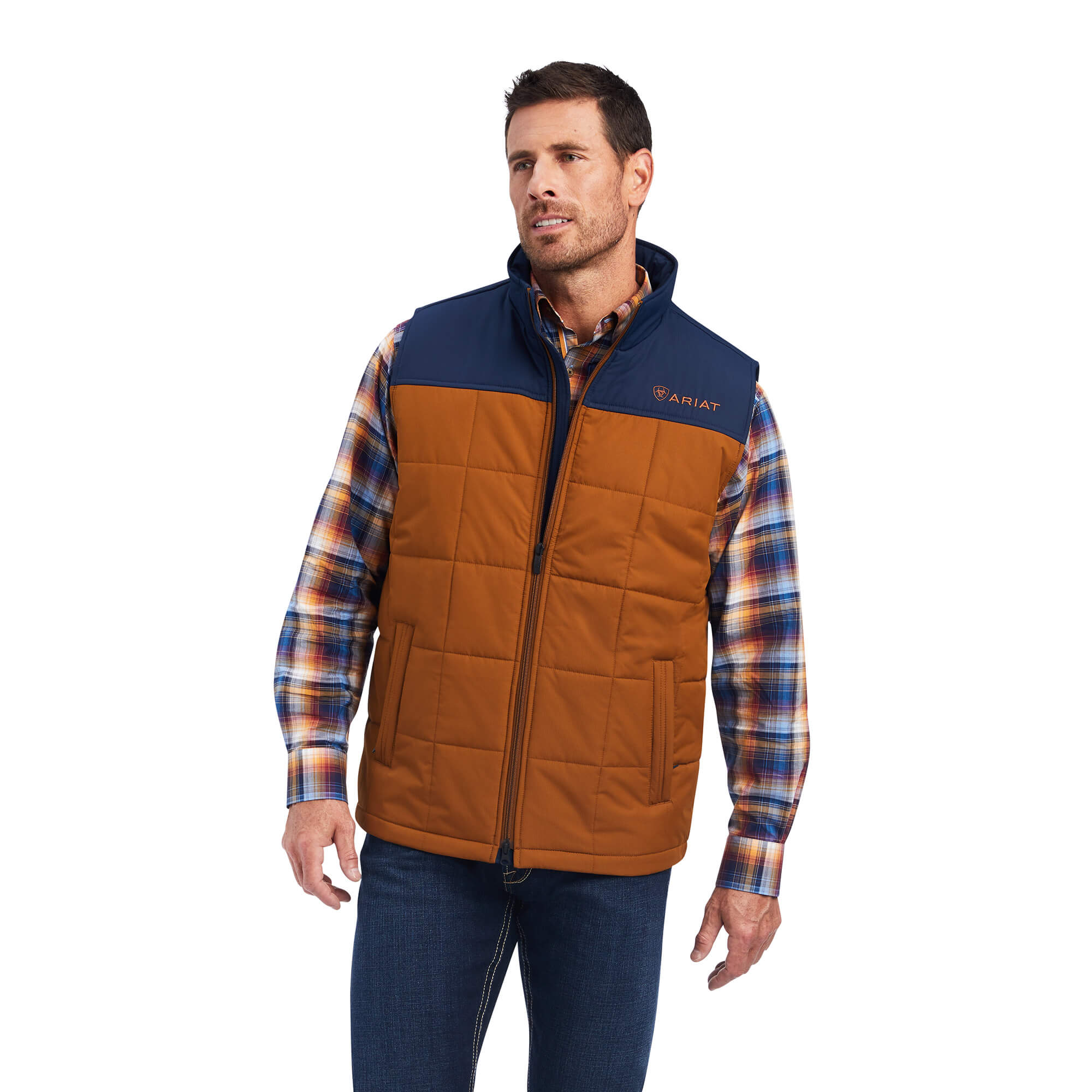 Ariat Chestnut & Navy Crius Insulated Vest