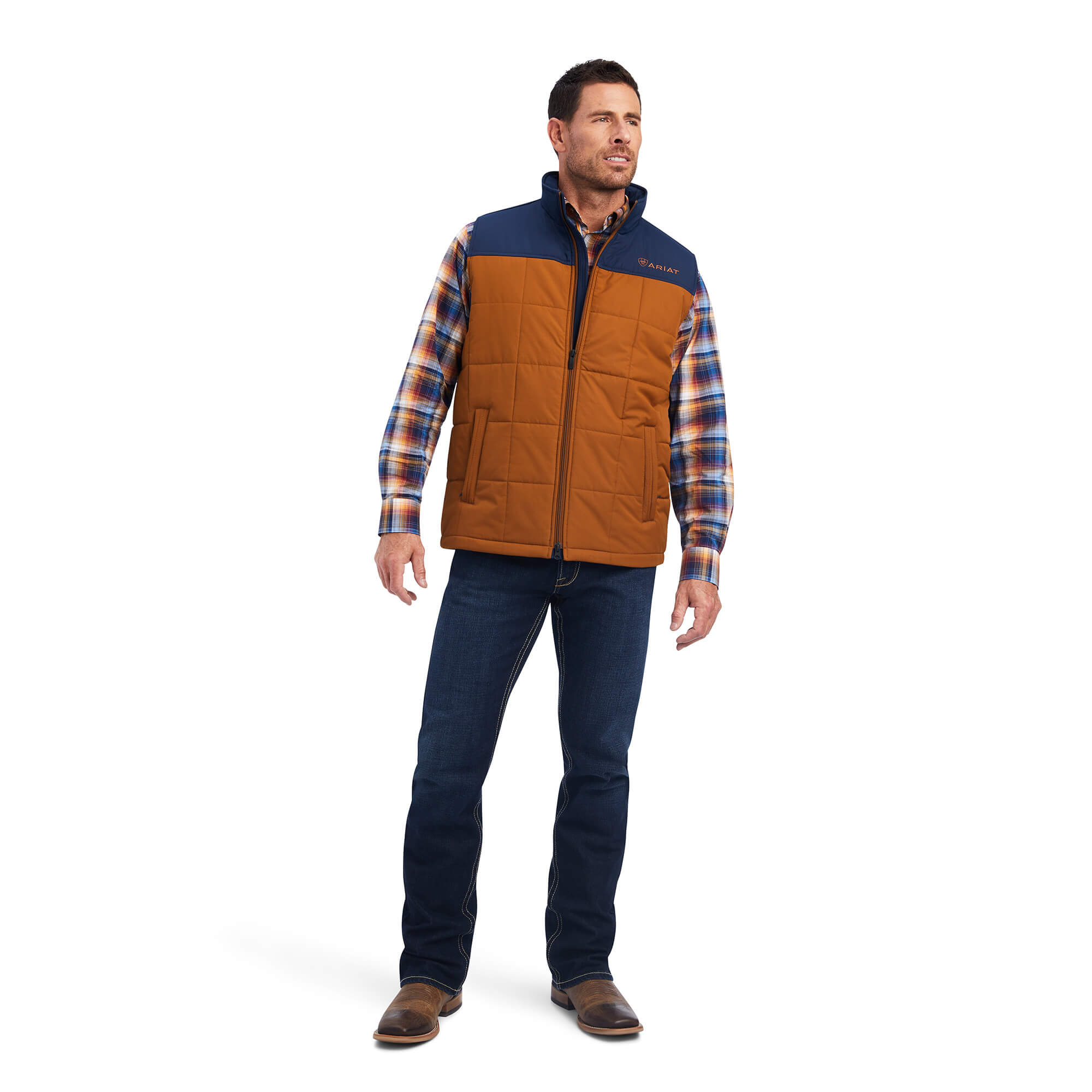 Ariat Chestnut & Navy Crius Insulated Vest