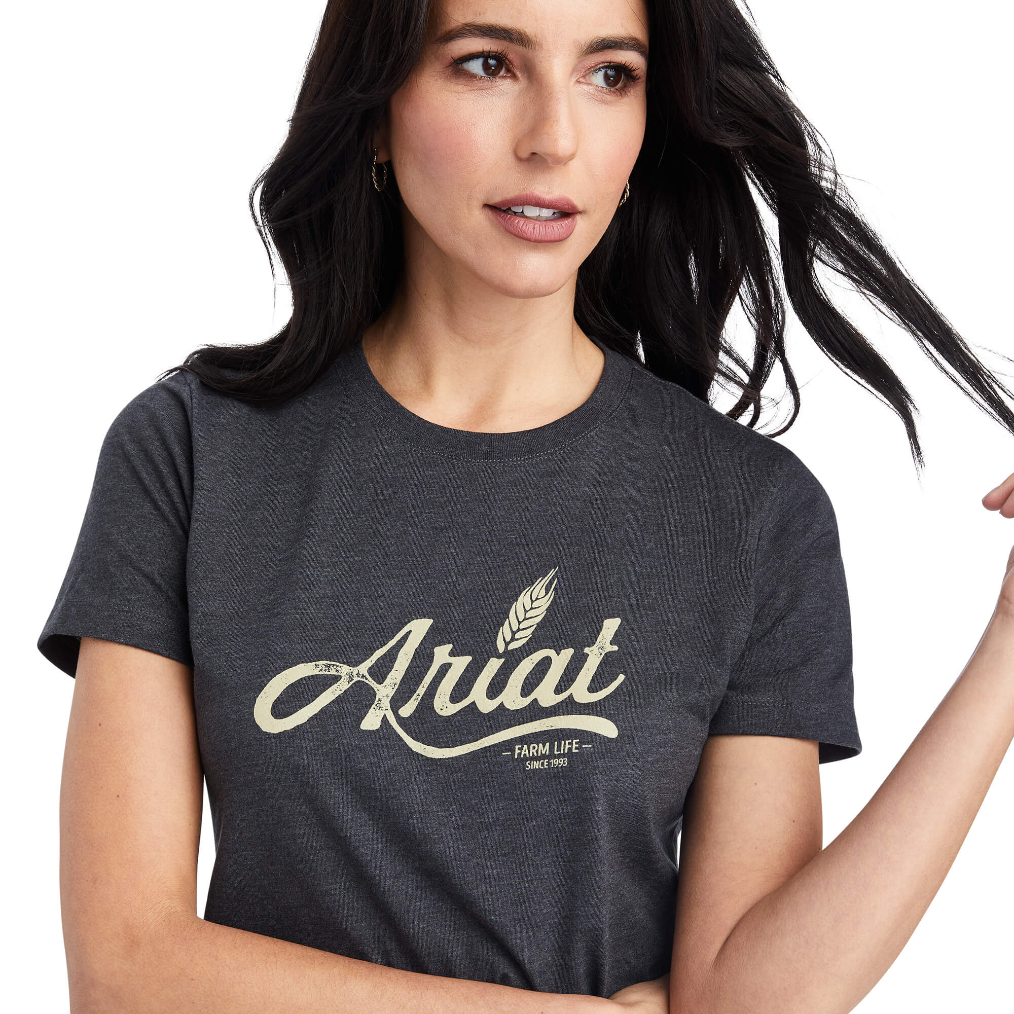 Ariat Women's Charcoal Heather Wheat Script Tee