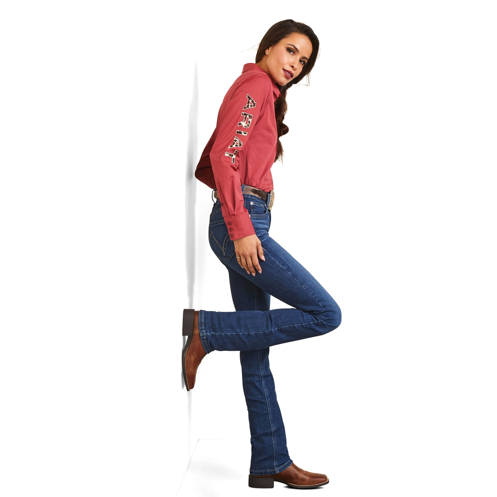 Ariat Women's Earth Red Team Kirby Stretch Shirt