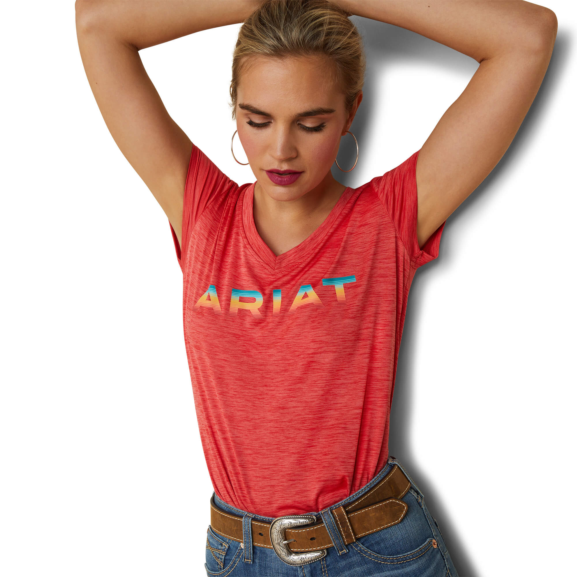 Ariat Women's Aura Orange Laguna Logo Top