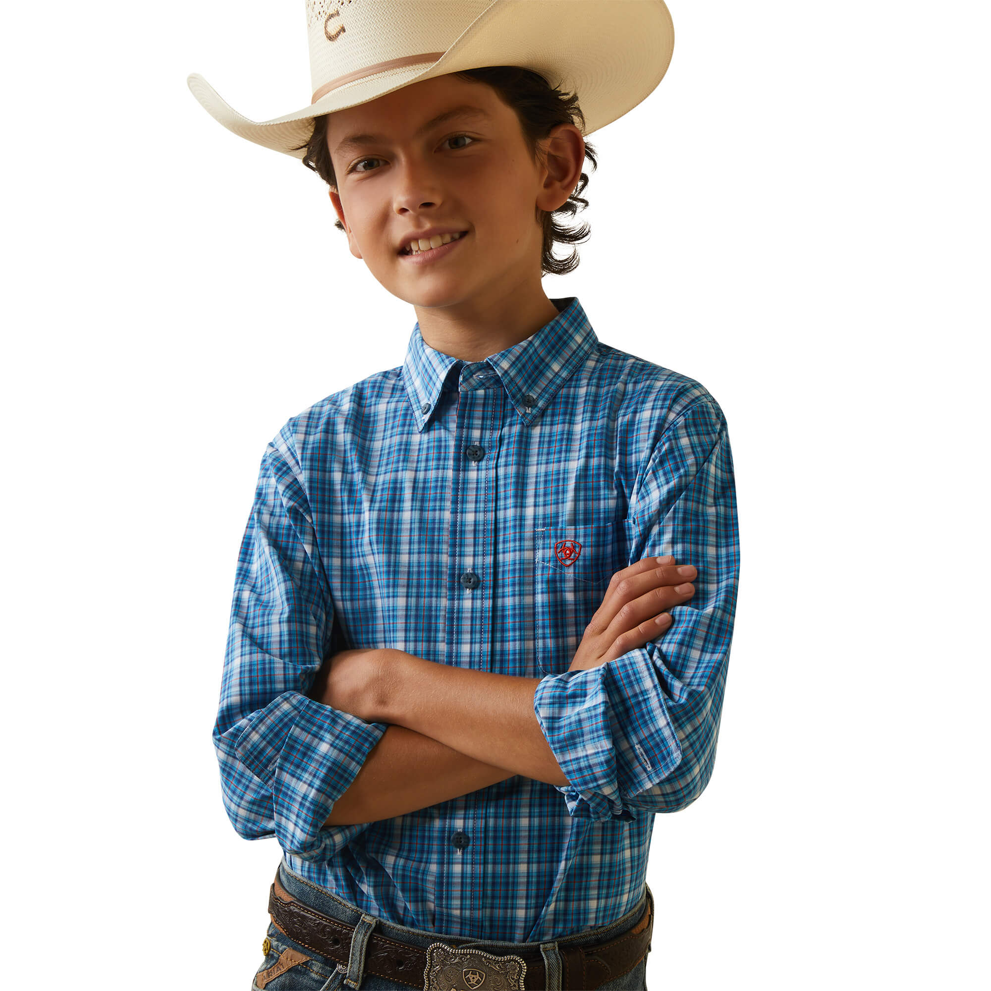 Ariat Kids' Light Blue Pro Series Leyton Classic Fit Shirt