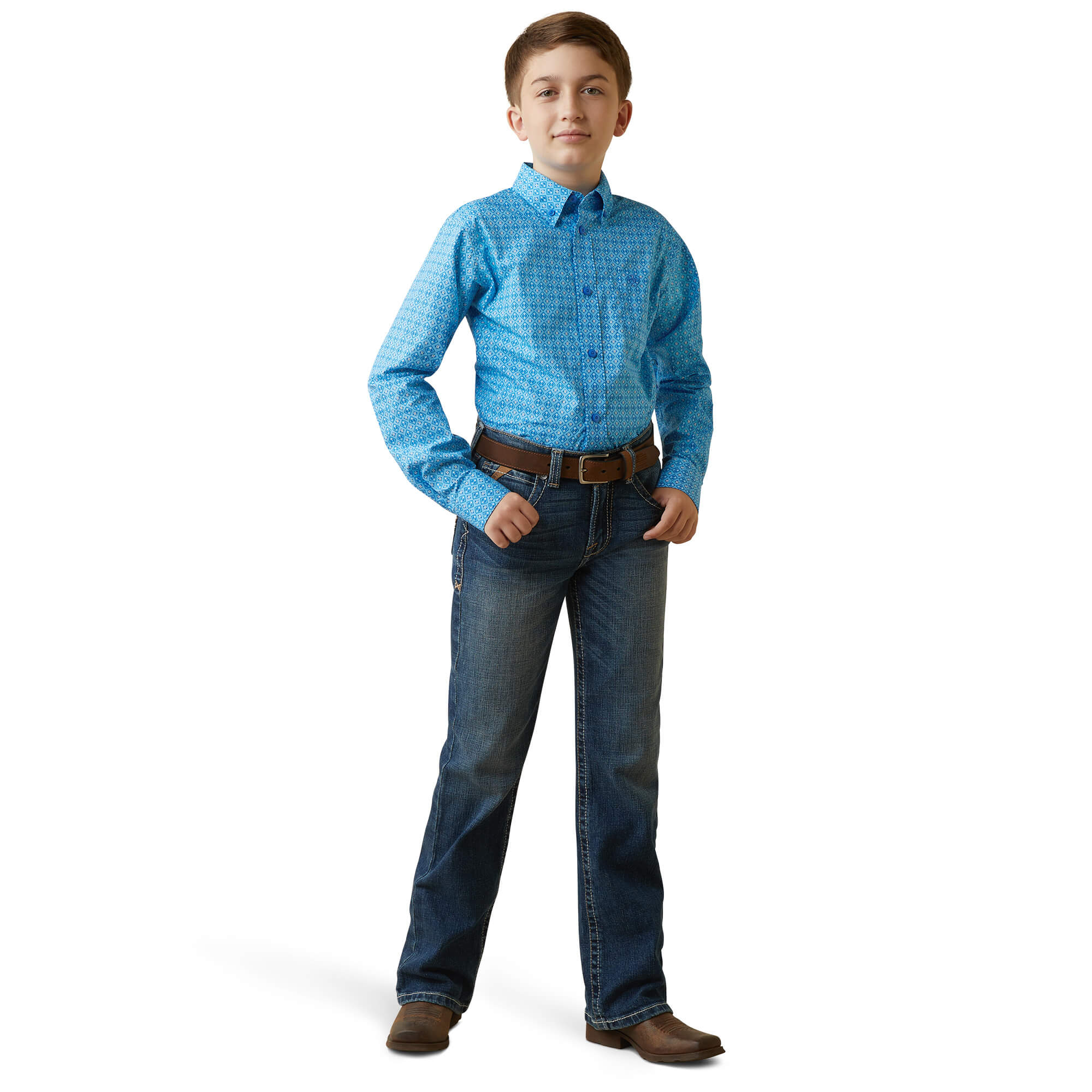 Ariat Kids' Blue Grotto Lake Classic Fit Shirt