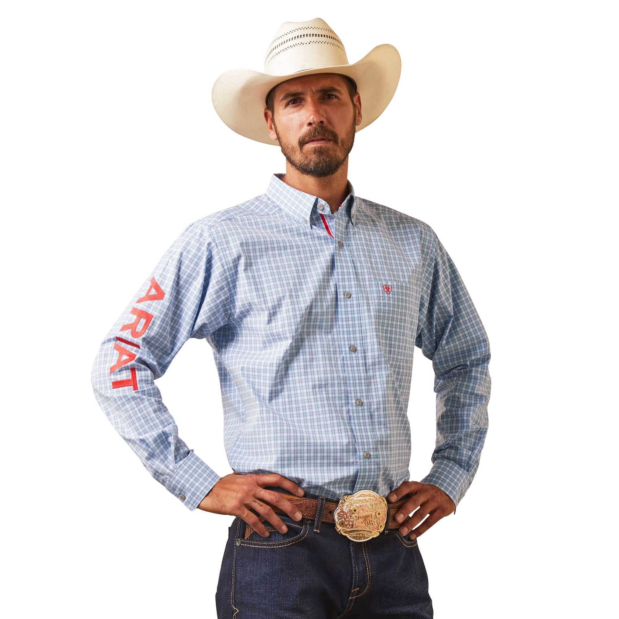 Ariat Teal Pro Team Hylton Fitted Long Sleeve Shirt