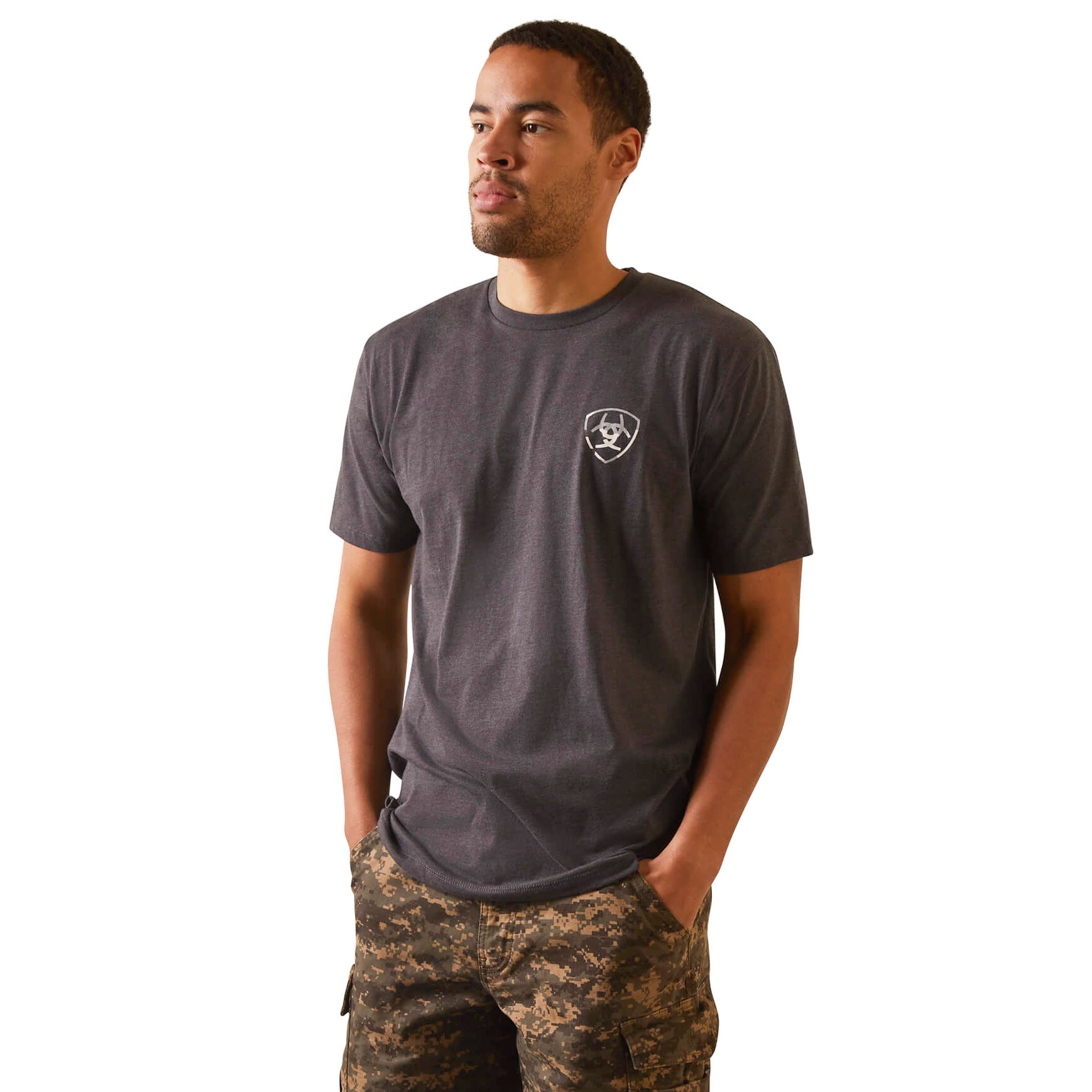 Ariat Charcoal Heather Camo Flag T-Shirt