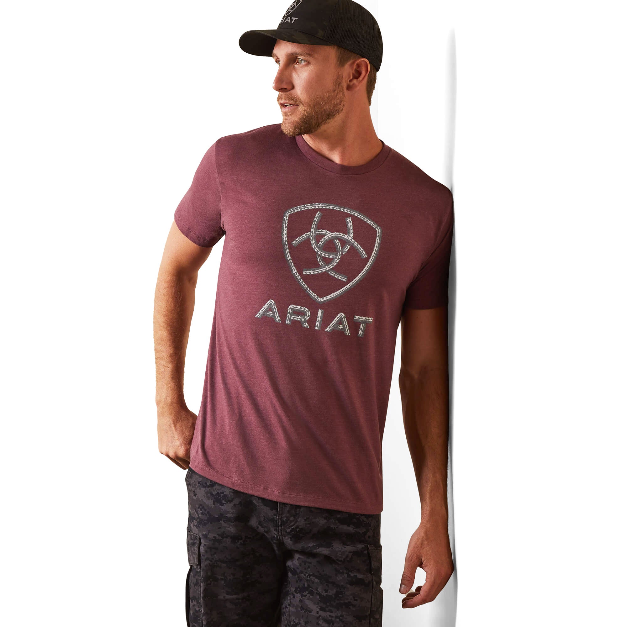 Ariat Burgundy Heather Steel Bar T-Shirt