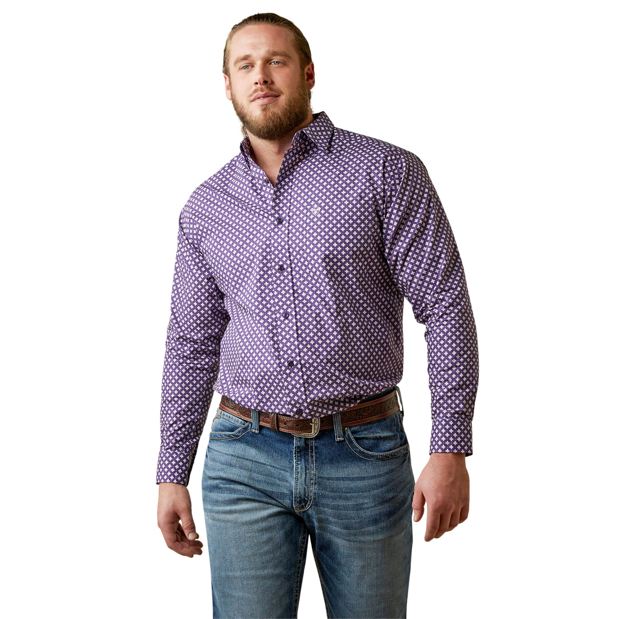 Ariat Purple Misael Classic Fit Long Sleeve Shirt