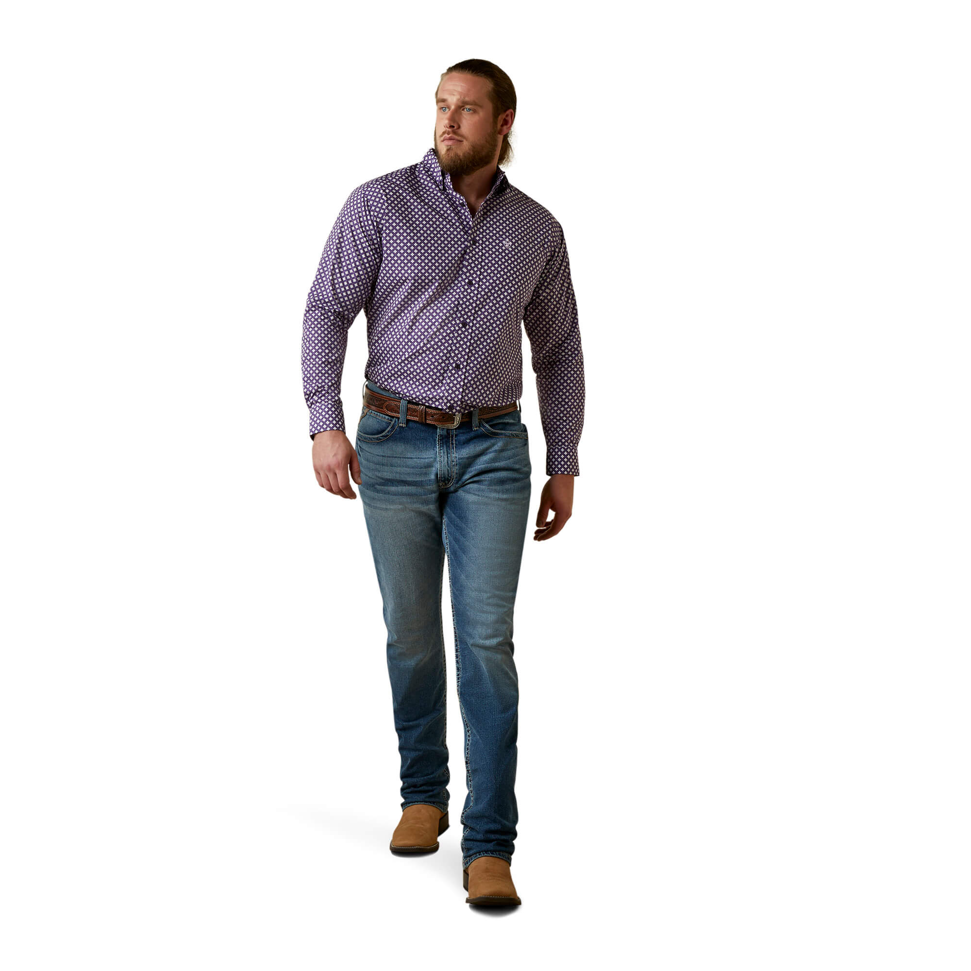 Ariat Purple Misael Classic Fit Long Sleeve Shirt