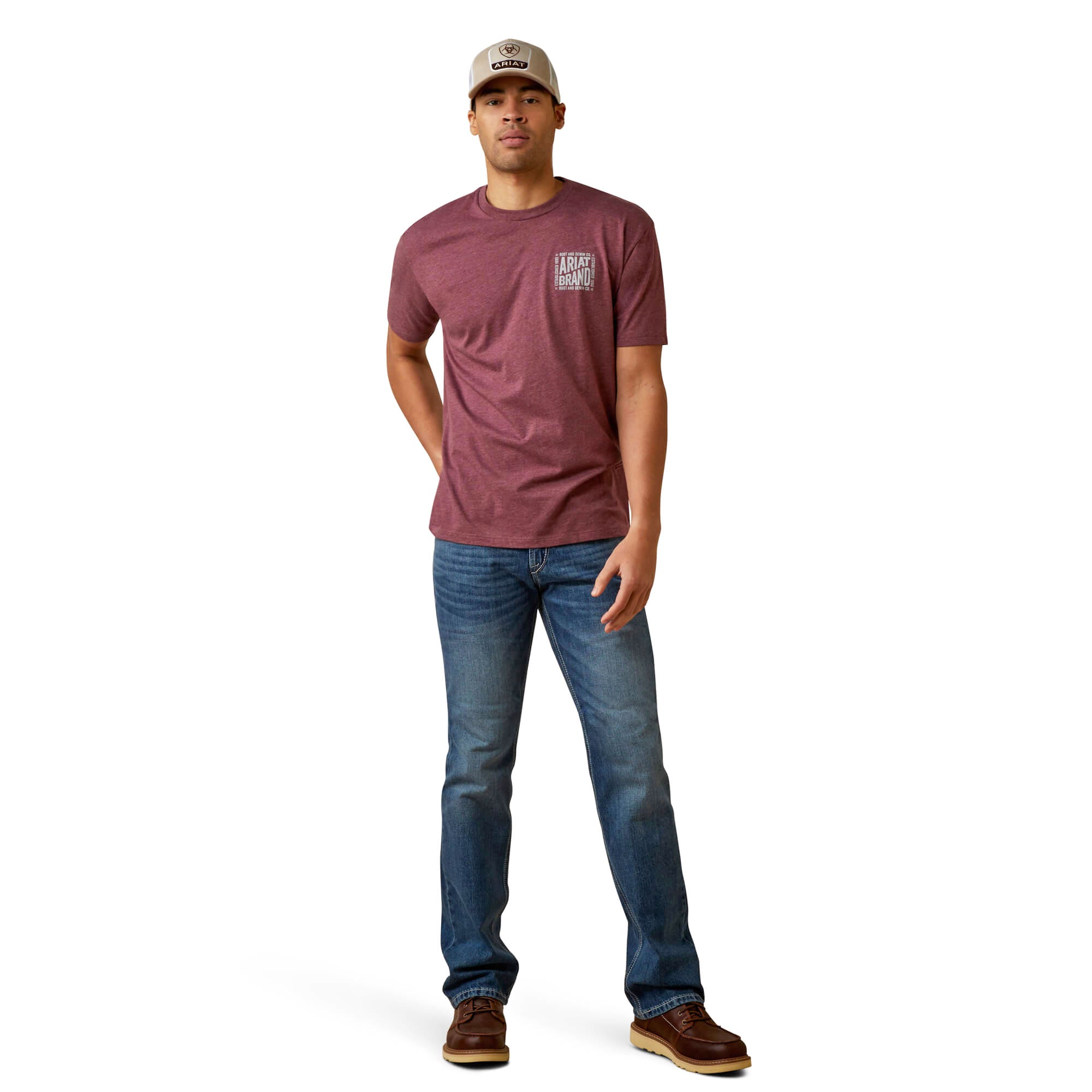 Ariat Burgundy Heather Curve Ball T-Shirt