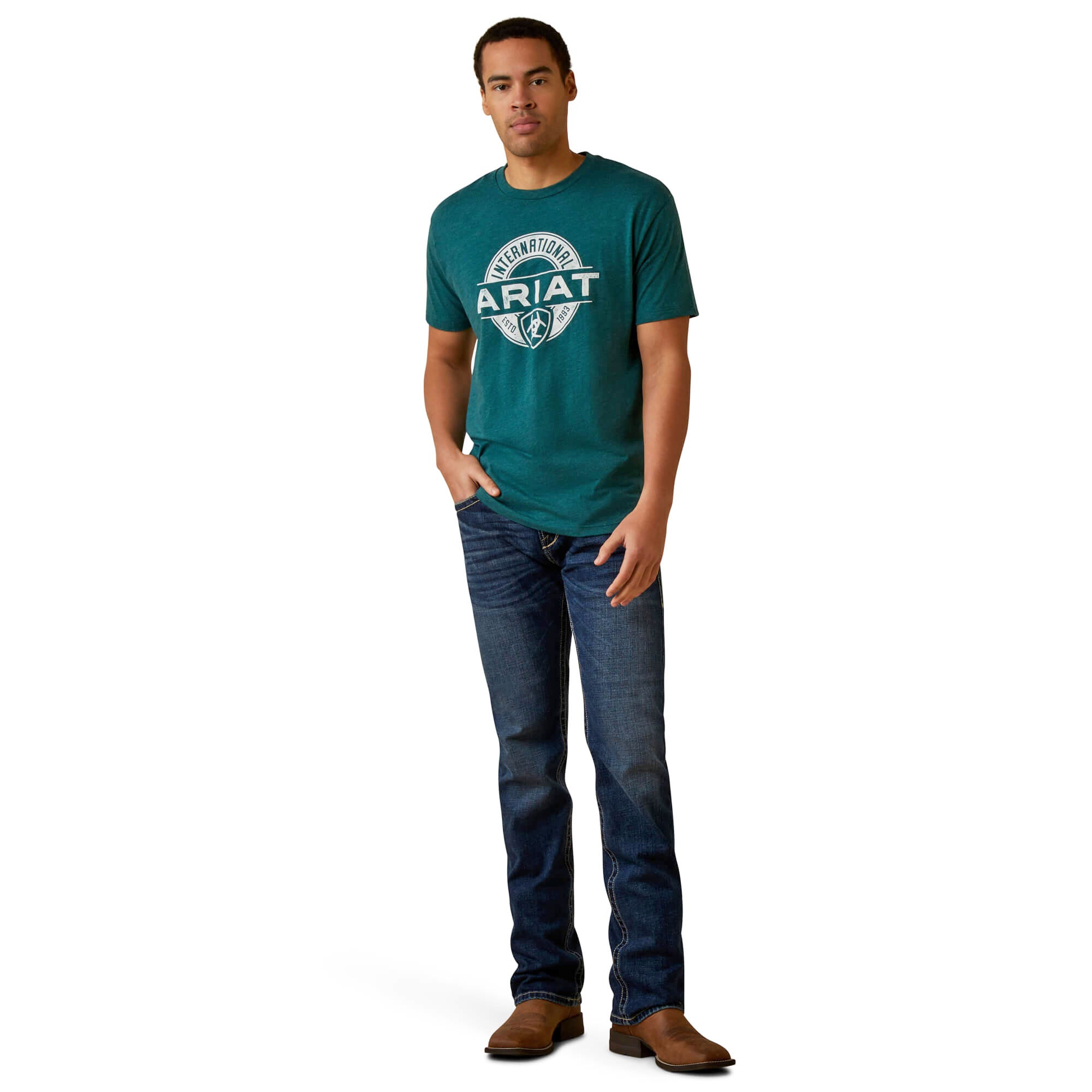 Ariat Dark Teal Heather Center Fire T-Shirt