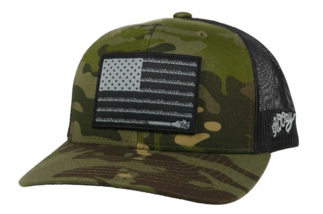 Hooey Camo/Black Liberty Roper Trucker Cap