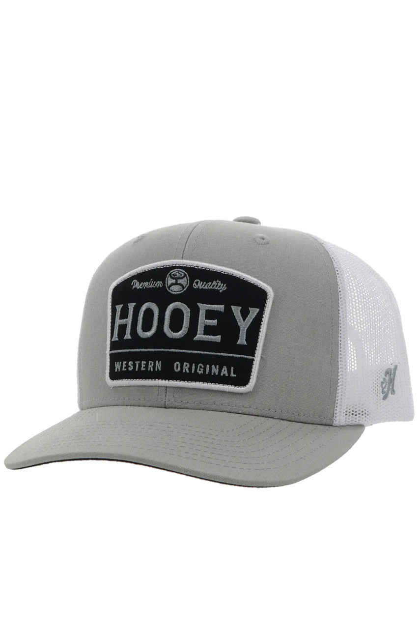 Hooey Grey & White Trip Patch Trucker Cap