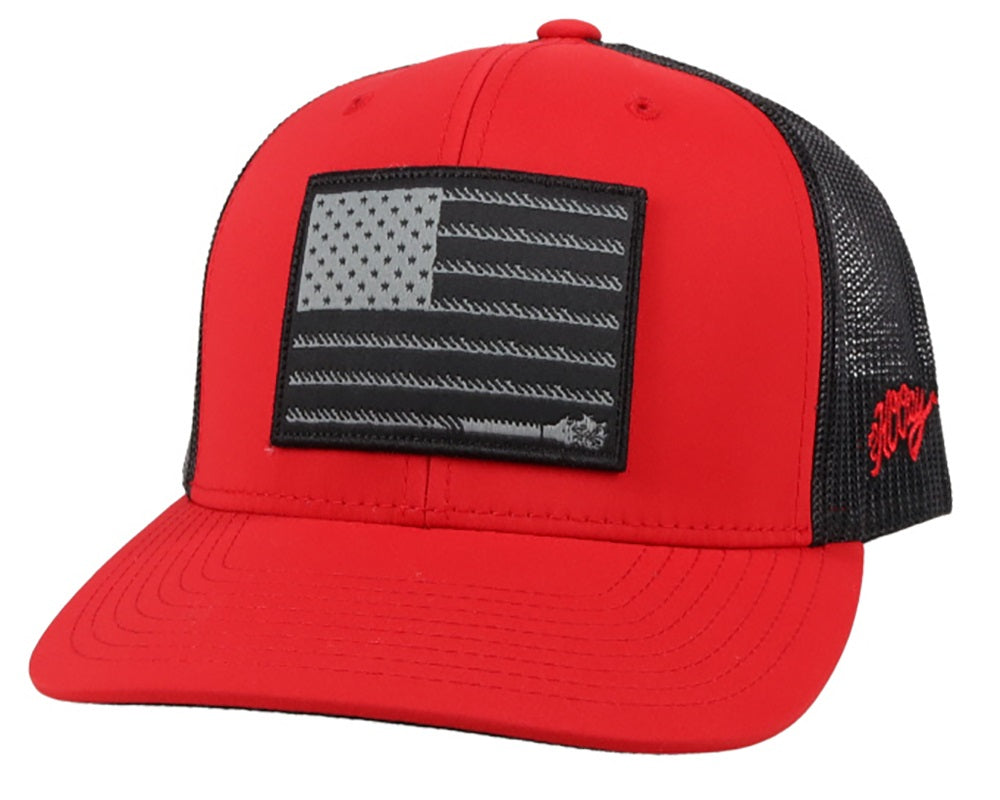 Hooey Red Liberty Roper Trucker Cap