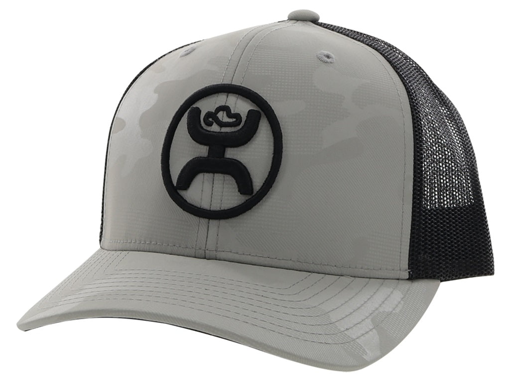 Hooey Grey Camo & Black O Classic Trucker Cap