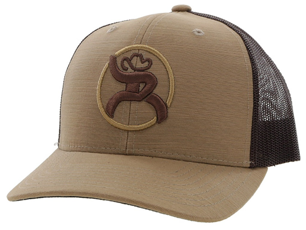 Hooey Tan & Brown Strap Roughy Trucker Cap