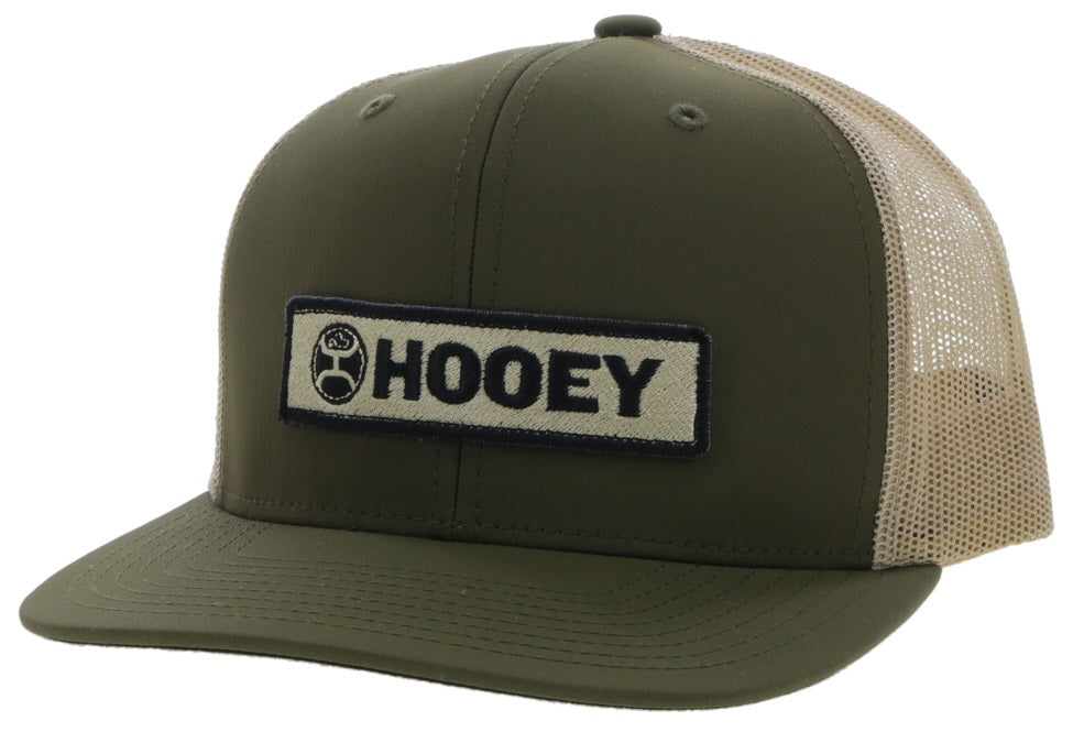 Hooey Olive & Tan Lockup Patch Trucker Cap