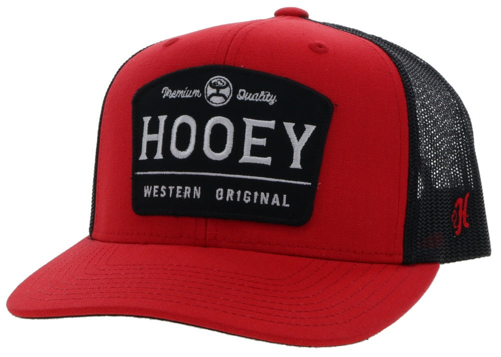 Hooey Red & Black Trip Patch Trucker Cap