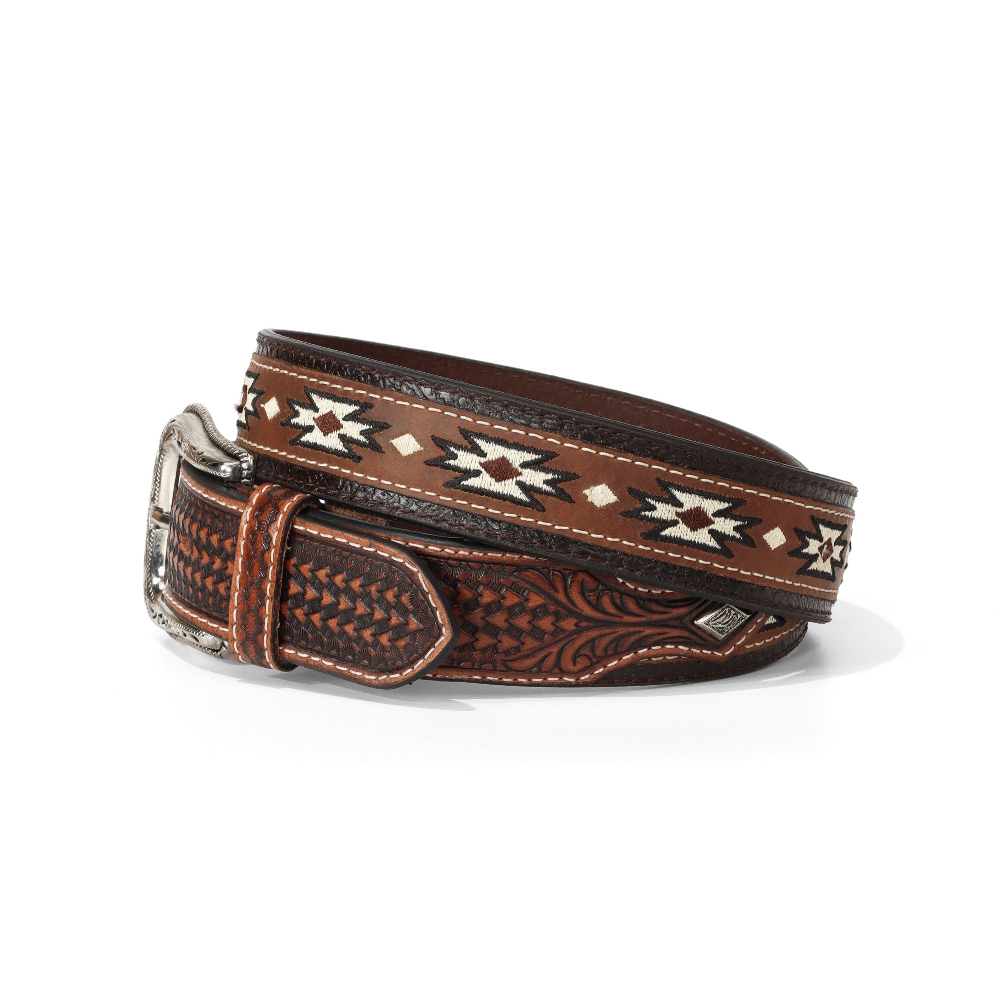 Ariat Brown Southwestern Embroidered Belt