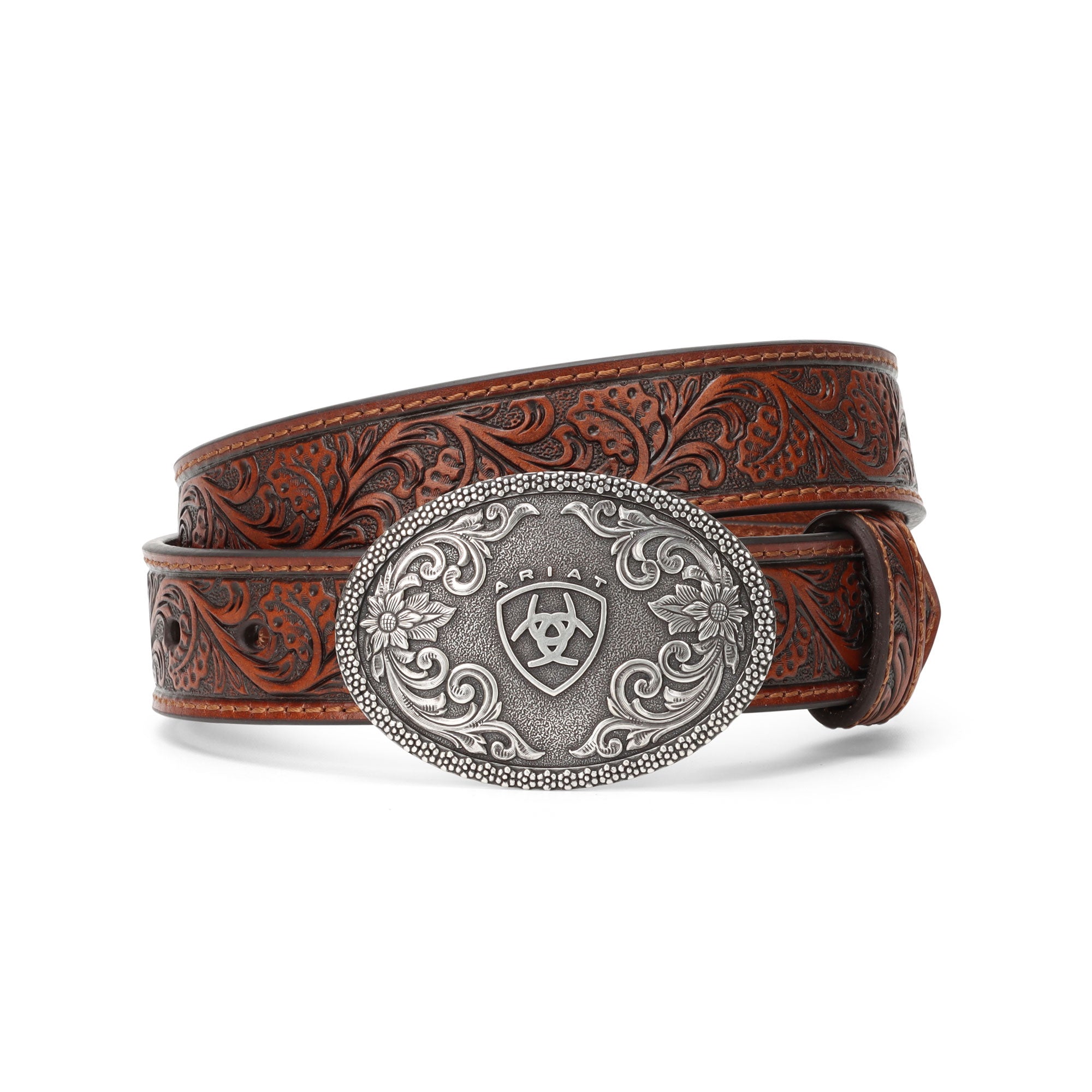 Ariat Youth Brown Tooled Buckled Belt