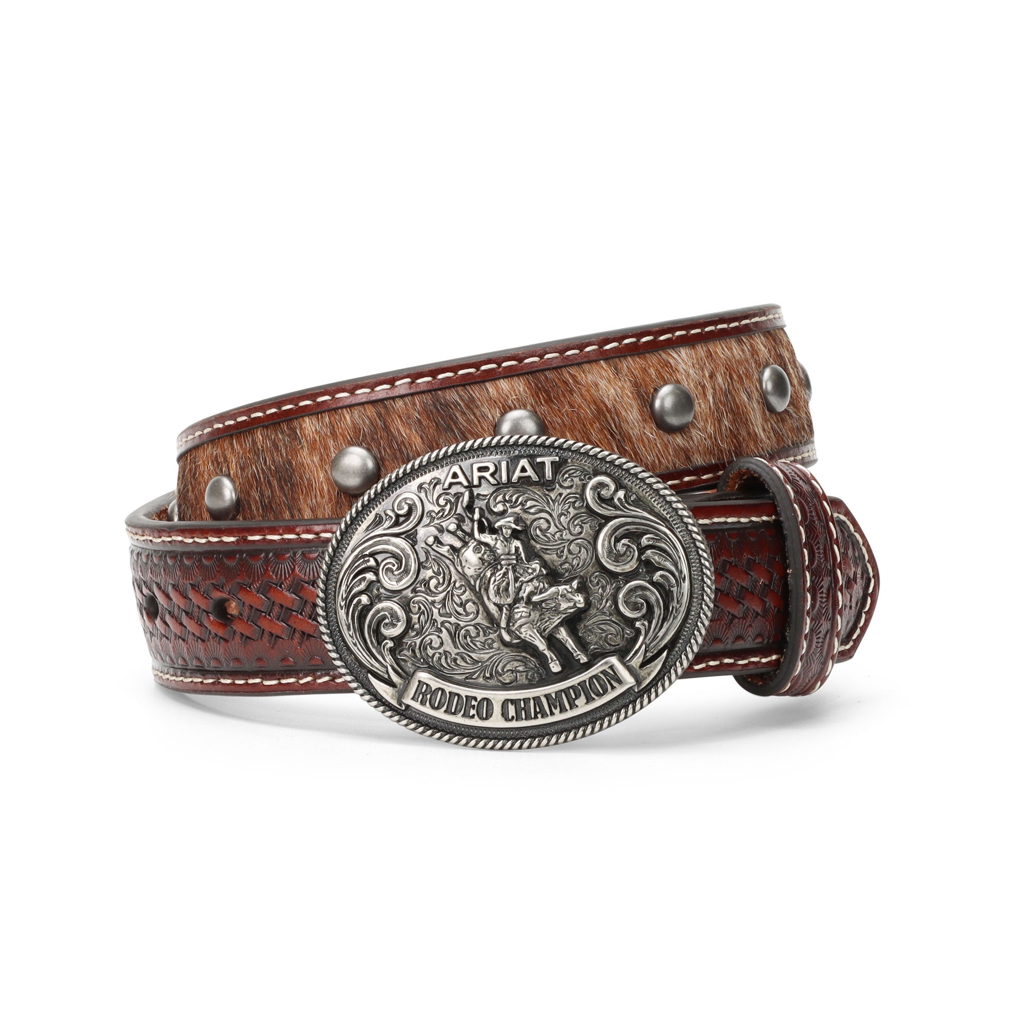 Ariat Youth Calf Hair Rodeo Buckle Belt