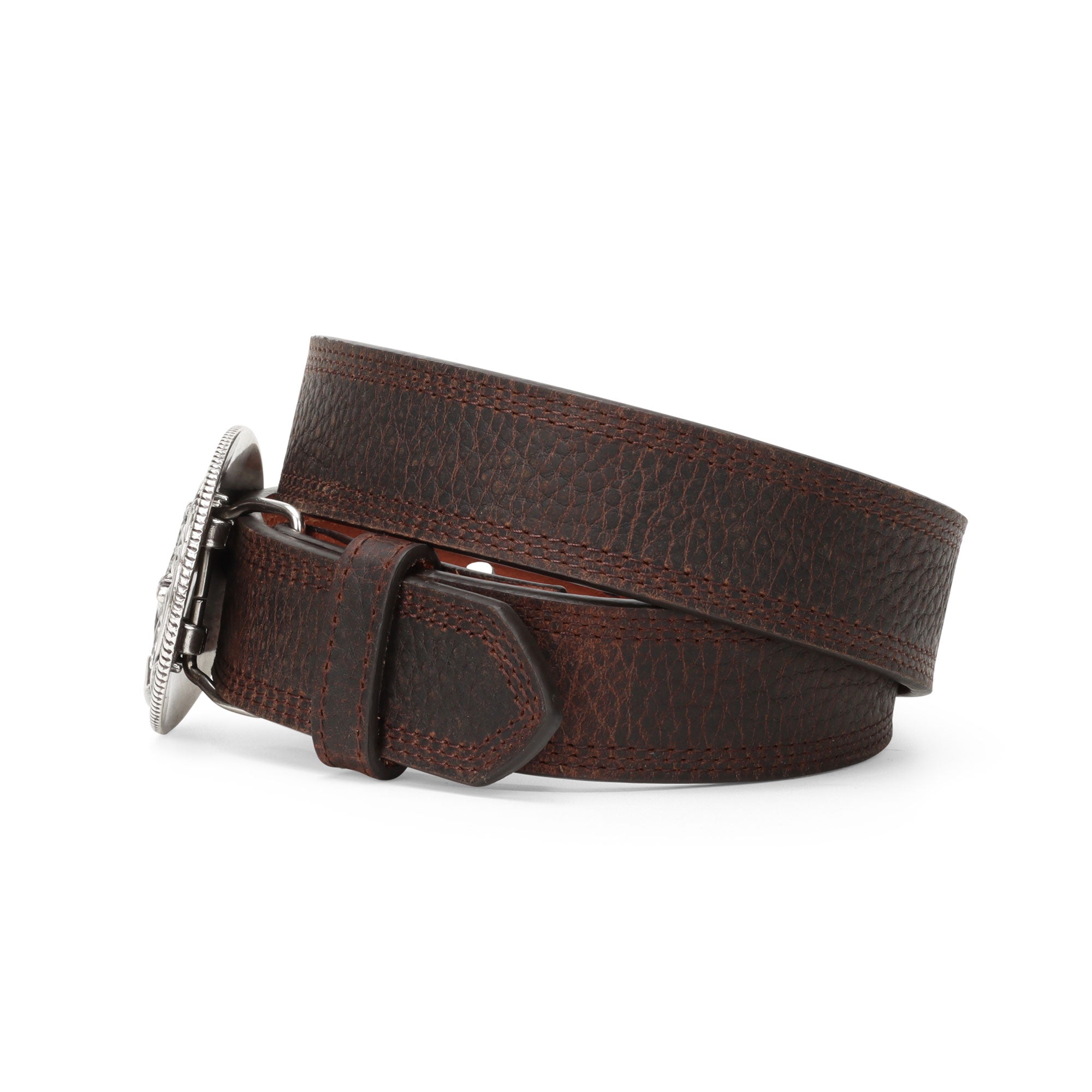 Ariat Youth Brown Triple Stitch Western Belt